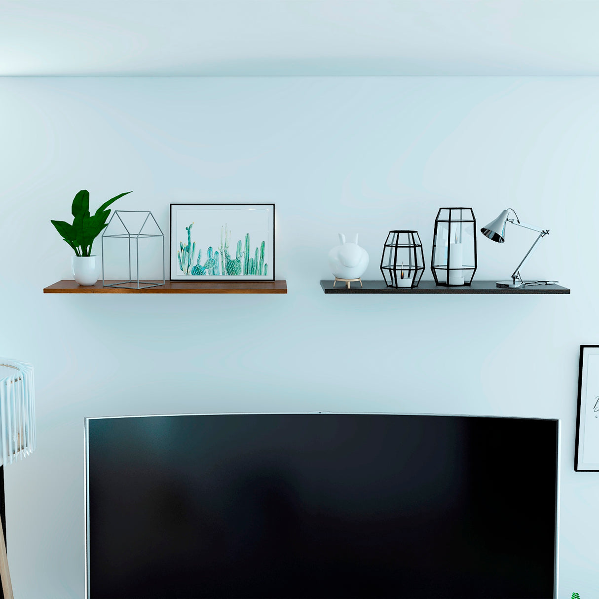 Repisa Wall Z Classic Caramelo 160x1.5cm con Dos Entrepaños - Repisas y Percheros | Bylmo