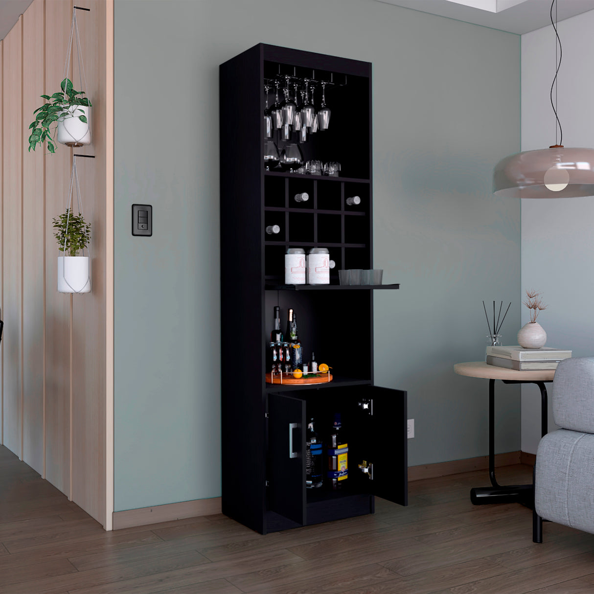 Bar Alto Kevil Wengue 51x180.6cm de Piso - Bares | Bylmo
