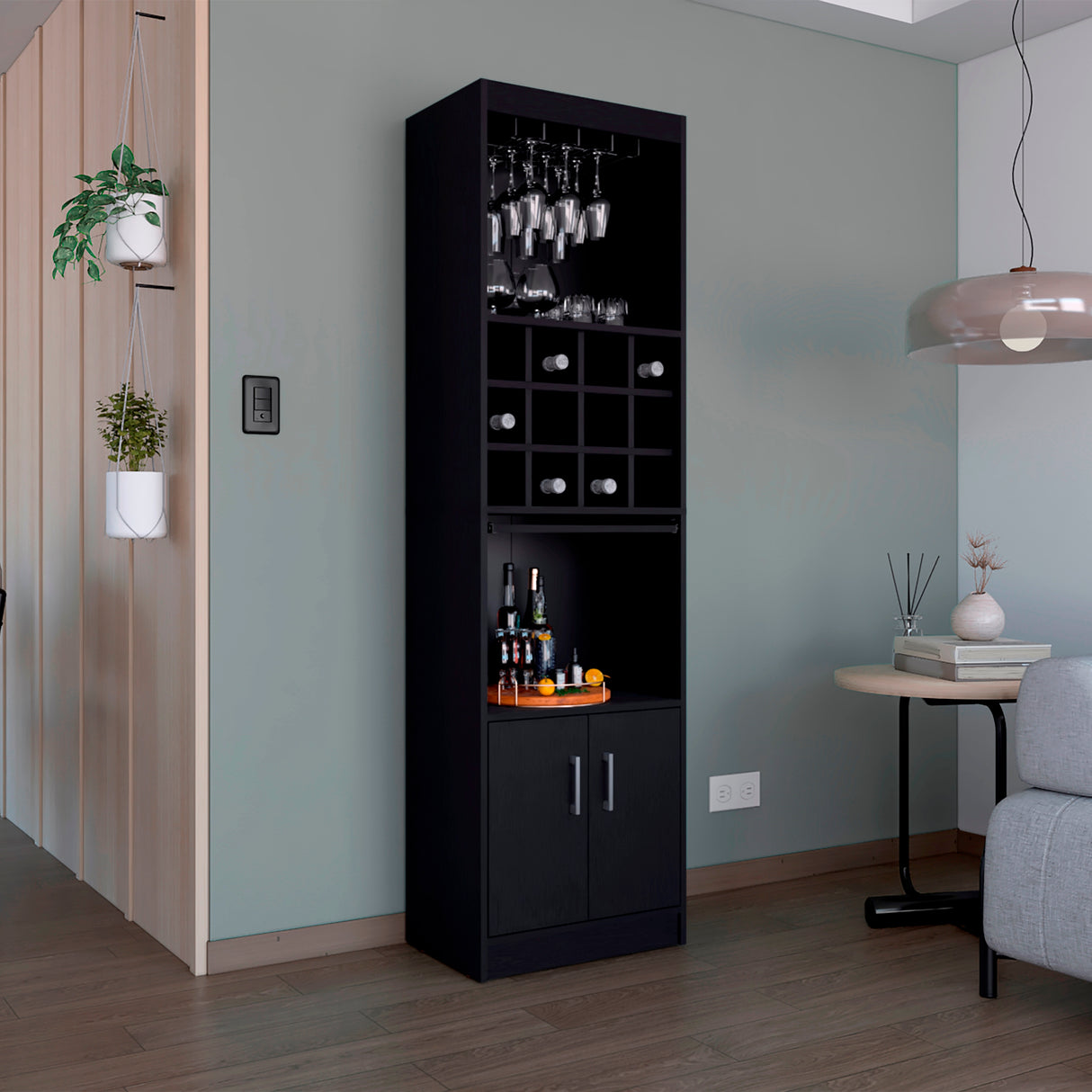 Bar Alto Kevil Wengue 51x180.6cm de Piso - Bares | Bylmo