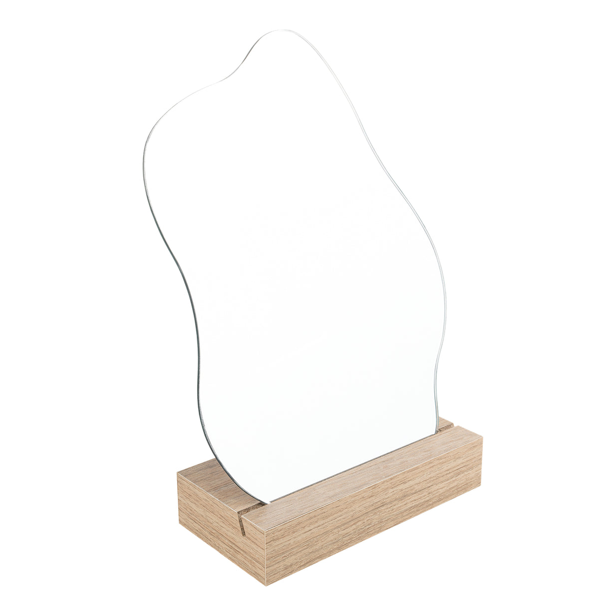 Espejo April 25x18cm Asimétrico Con Base En Madera - Espejos Decorativos | Bylmo