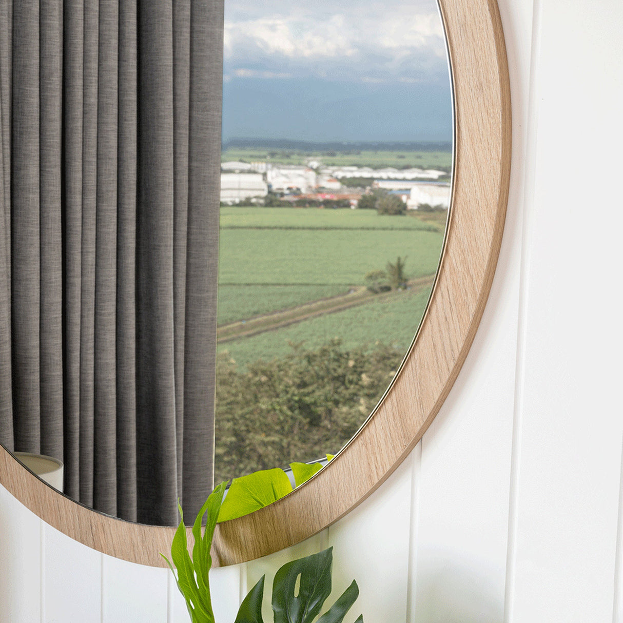 Espejo Ary 80x80cm Redondo Con Marco en Madera - Espejos Decorativos | Bylmo