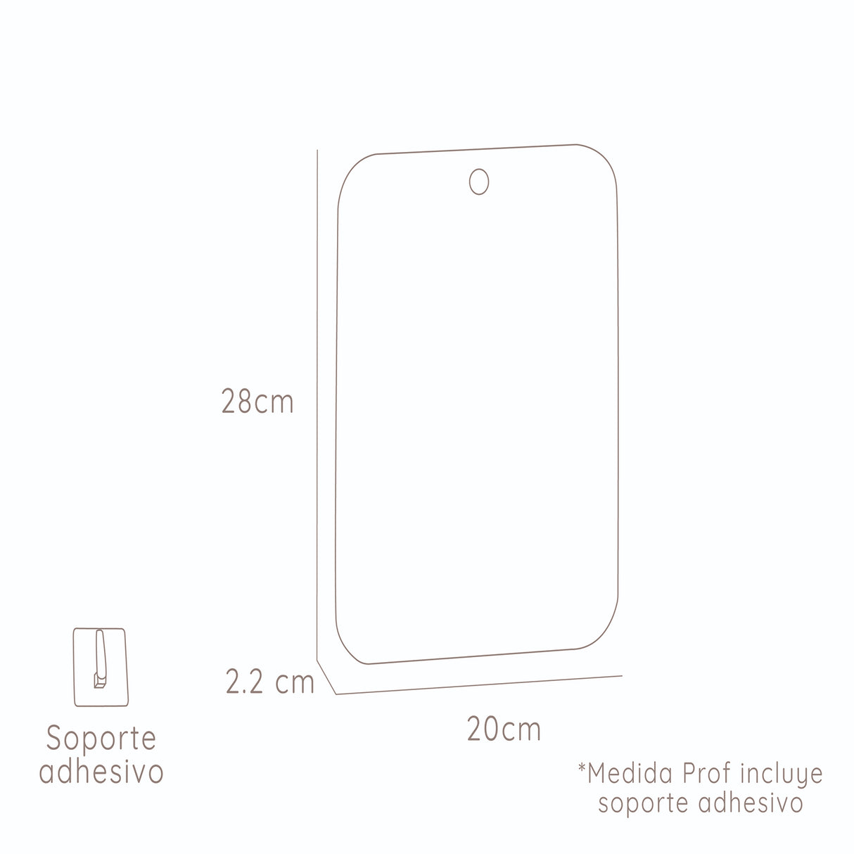 Espejo Basic 20x28cm Redondo Sin Marco - Espejos Decorativos | Bylmo