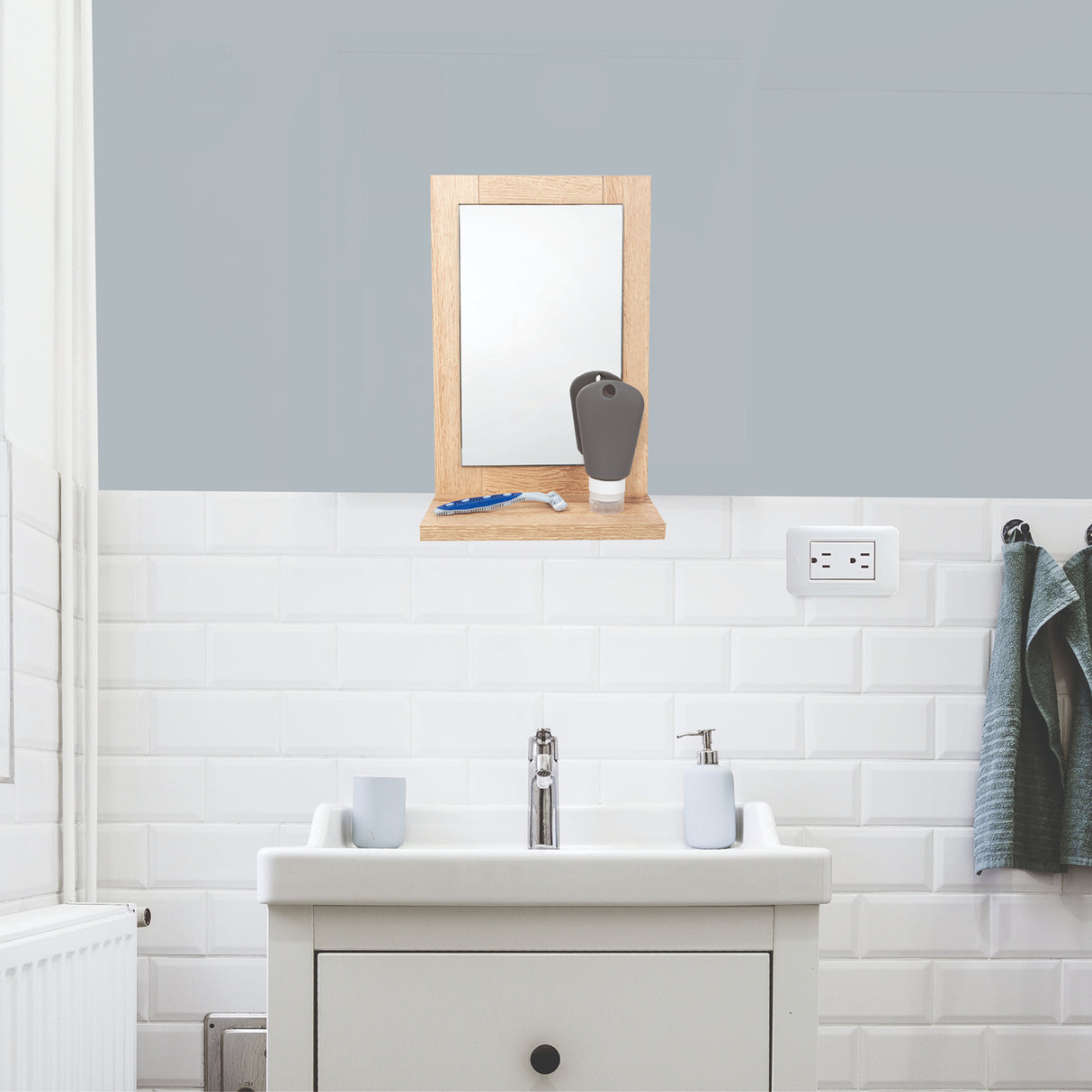 Espejo Shaver 23x35cm Rectangular Con Marco En Madera - Espejos Decorativos | Bylmo