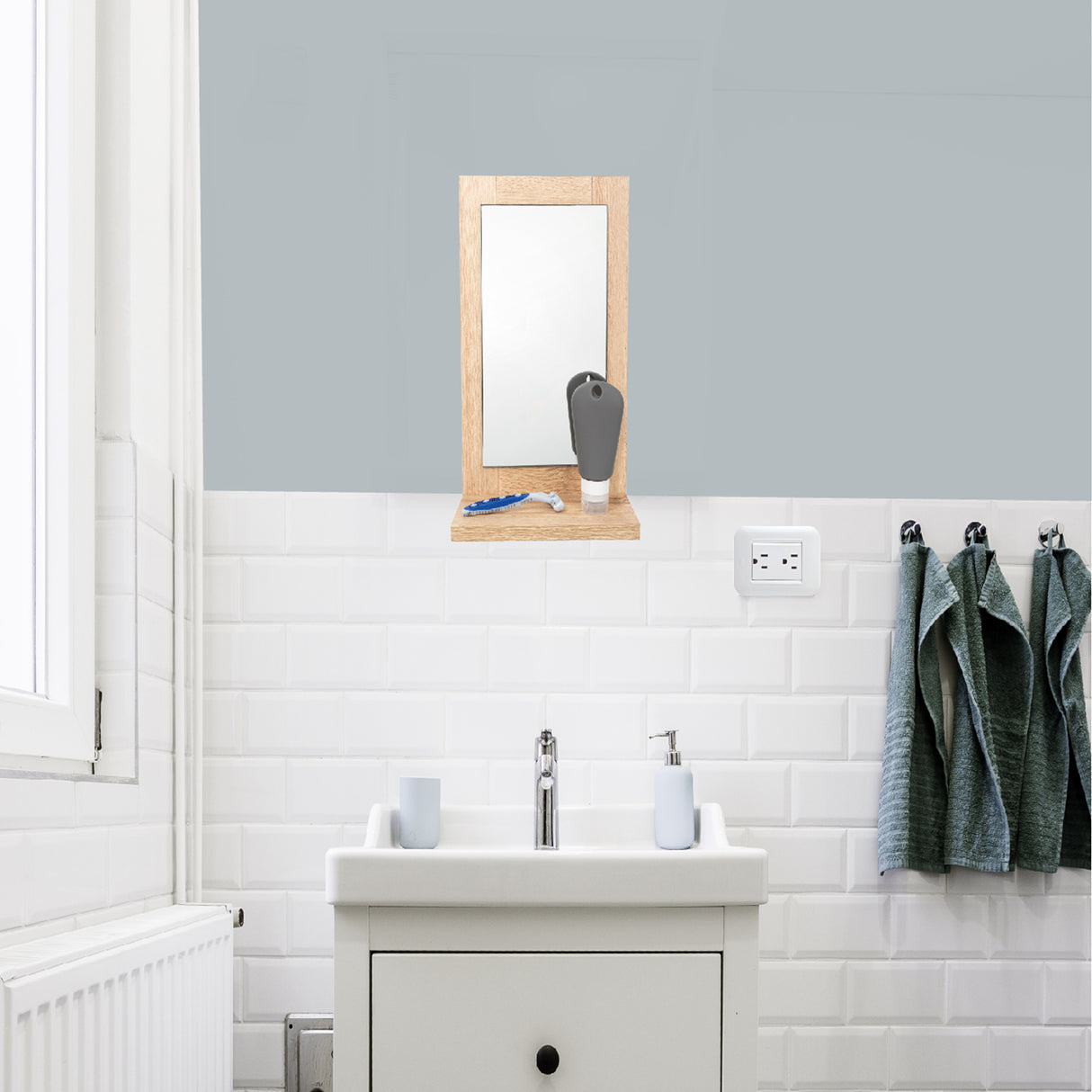 Espejo Shaver 23x35cm Rectangular Con Marco En Madera - Espejos Decorativos | Bylmo