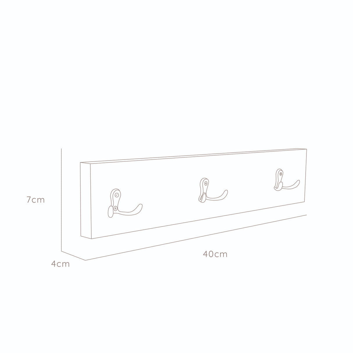 Perchero Sócrates Cafe 7x40cm Rectangular - Repisas y Percheros | Bylmo