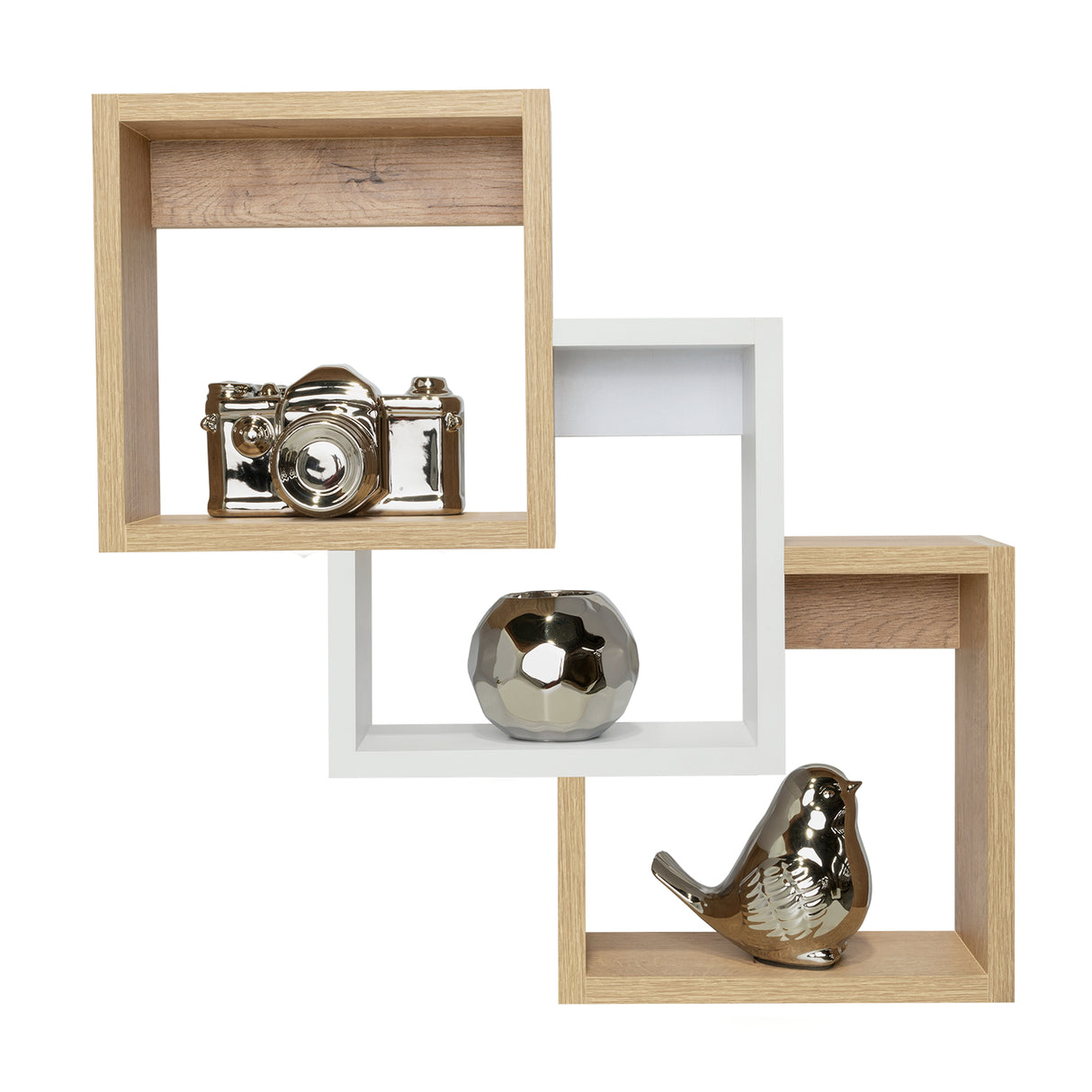 Set de 3 Repisas Ali Cafe 49x49cm Cuadrado - Repisas y Percheros | Bylmo