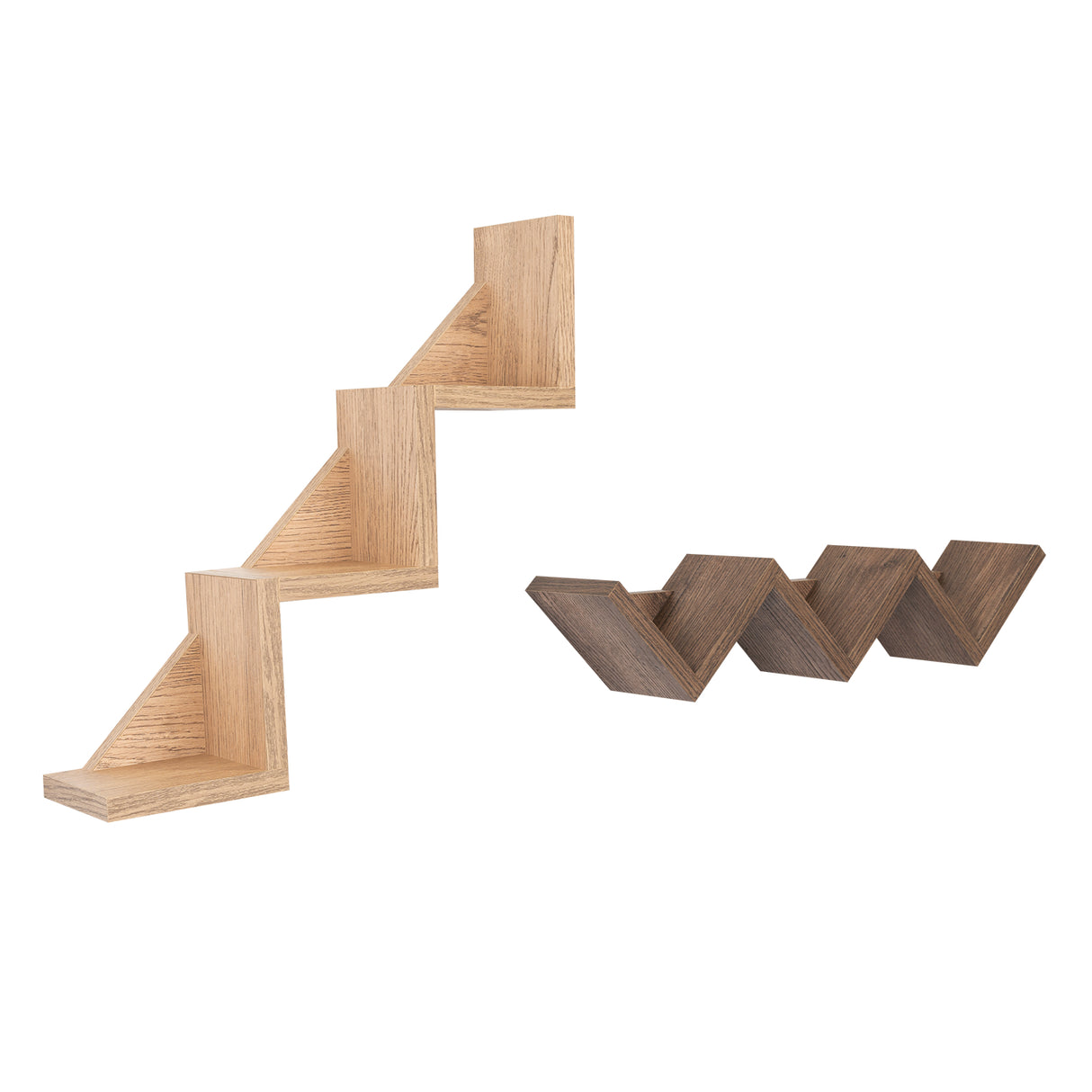 Set de 2 Repisas Dalia Cafe 12x52cm en Escalera - Repisas y Percheros | Bylmo