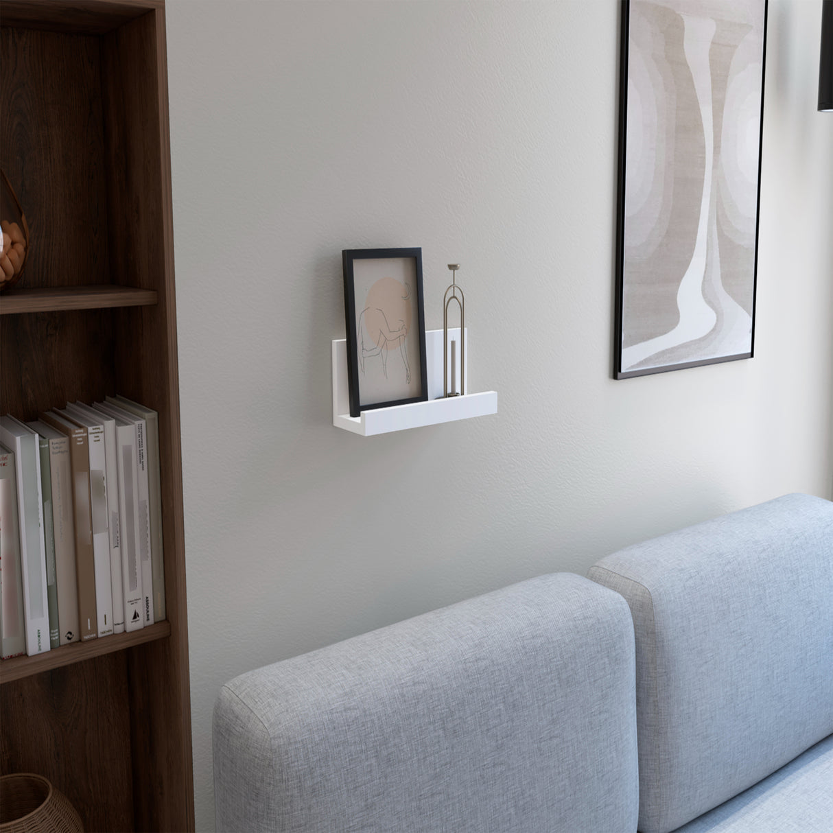 Repisa Julia Blanco 10x30cm en Forma de J - Repisas y Percheros | Bylmo