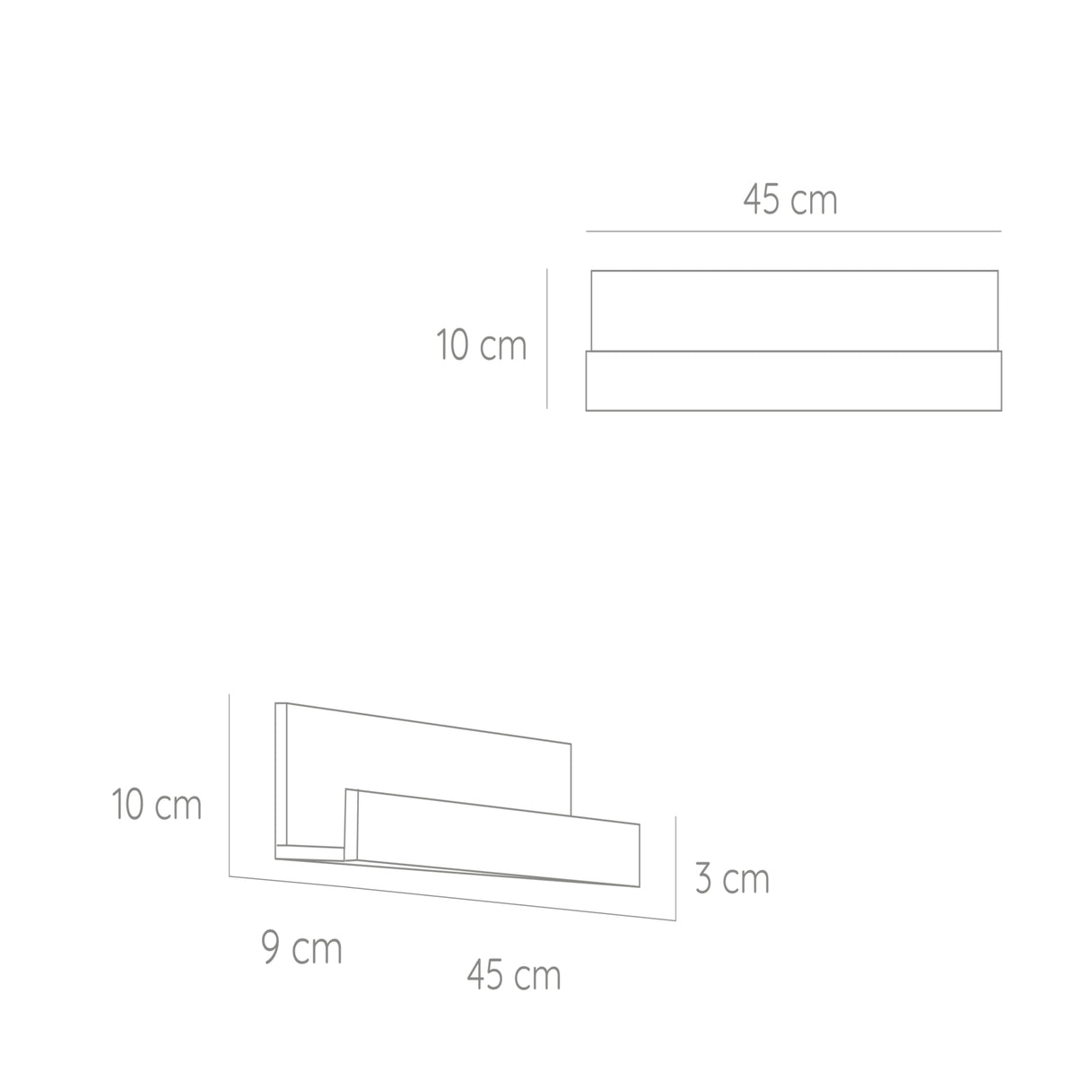 Repisa Julia Blanco 10x45cm en Forma de J - Repisas y Percheros | Bylmo