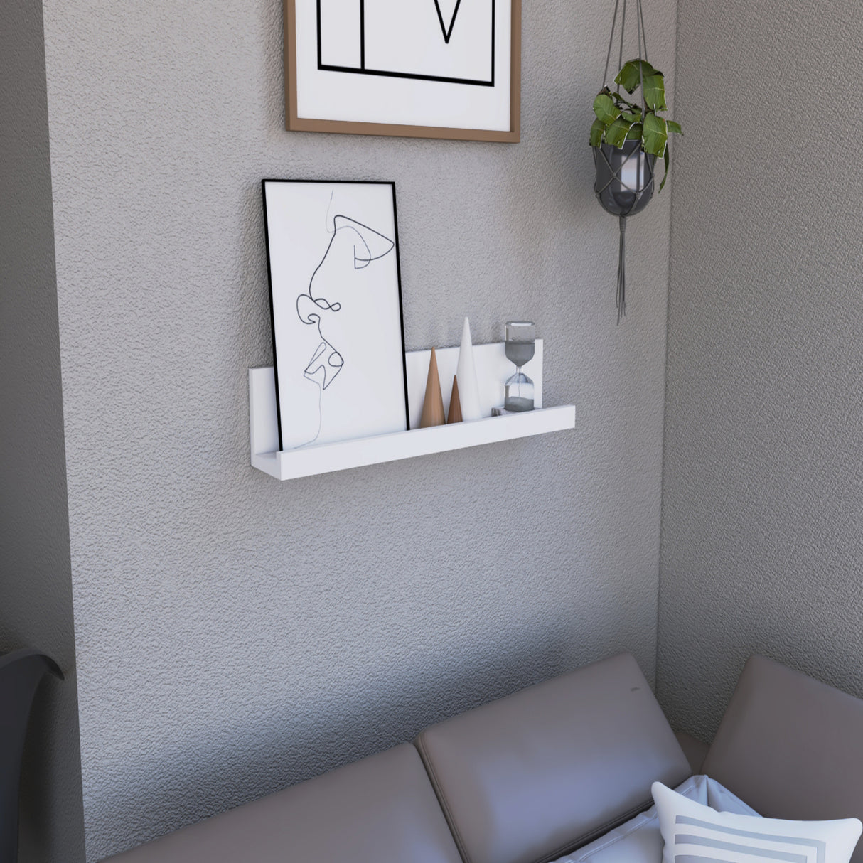 Repisa Julia Blanco 10x60cm en Forma de J - Repisas y Percheros | Bylmo