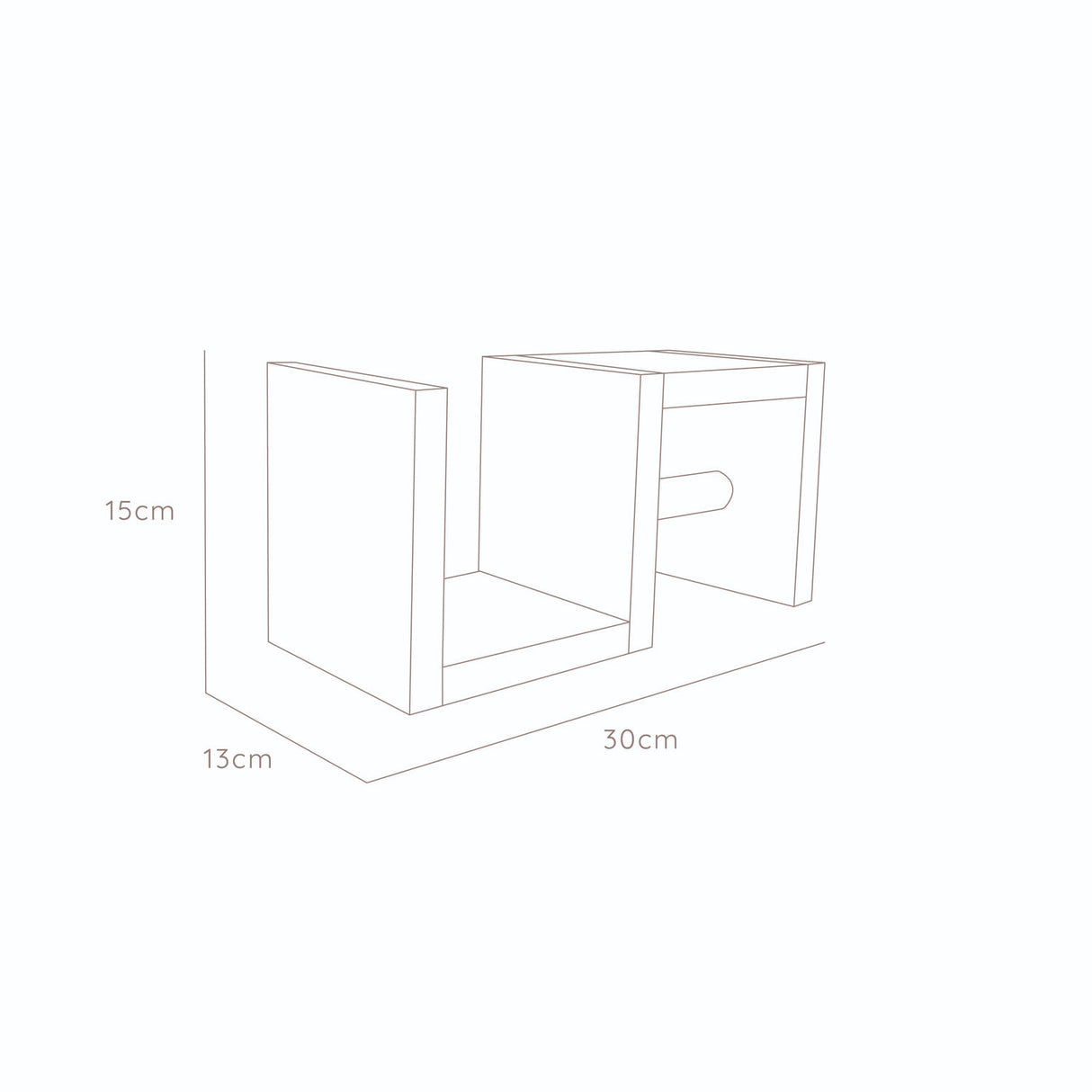 Repisa Mila Cafe 15x30cm con Espacio para Papel - Repisas y Percheros | Bylmo