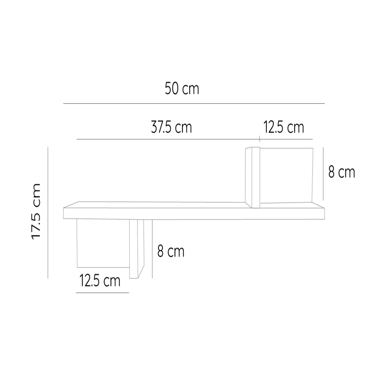 Repisa Monaco Cafe 45x50cm Rectangular - Repisas y Percheros | Bylmo
