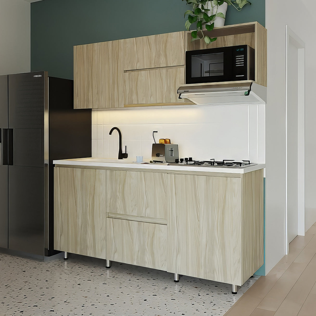 Cocina Integral Zafiro Soder 178x90cm con Mesón y Estufa - Cocinas | Bylmo