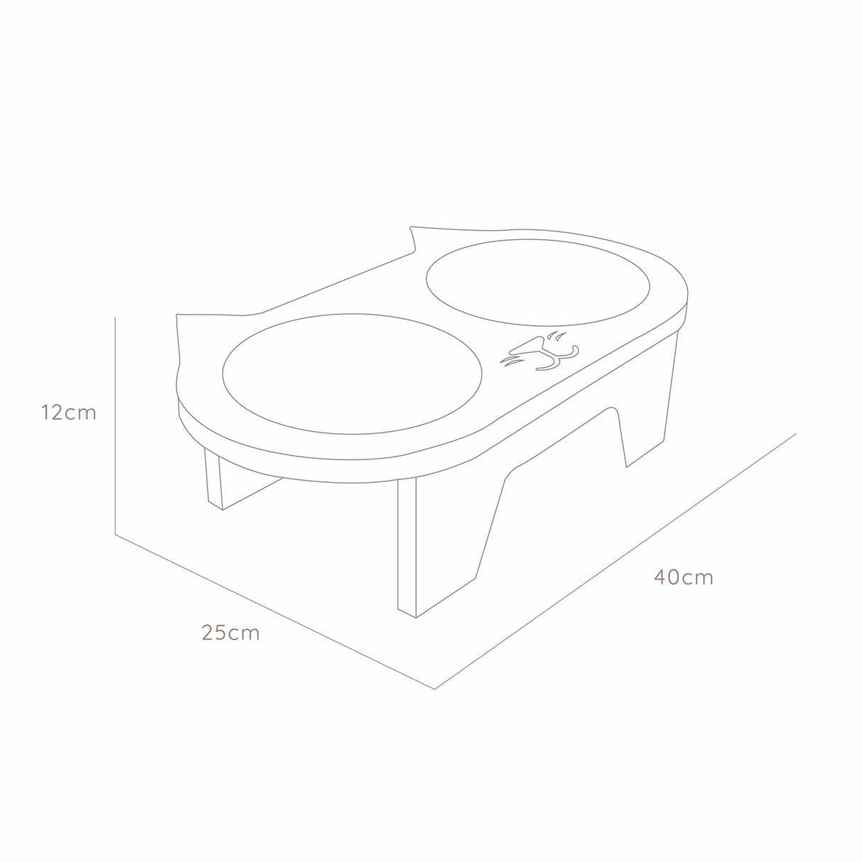 Comedero Michi Cafe 40x12cm Para Gatos Medianos - Muebles para Mascotas | Bylmo
