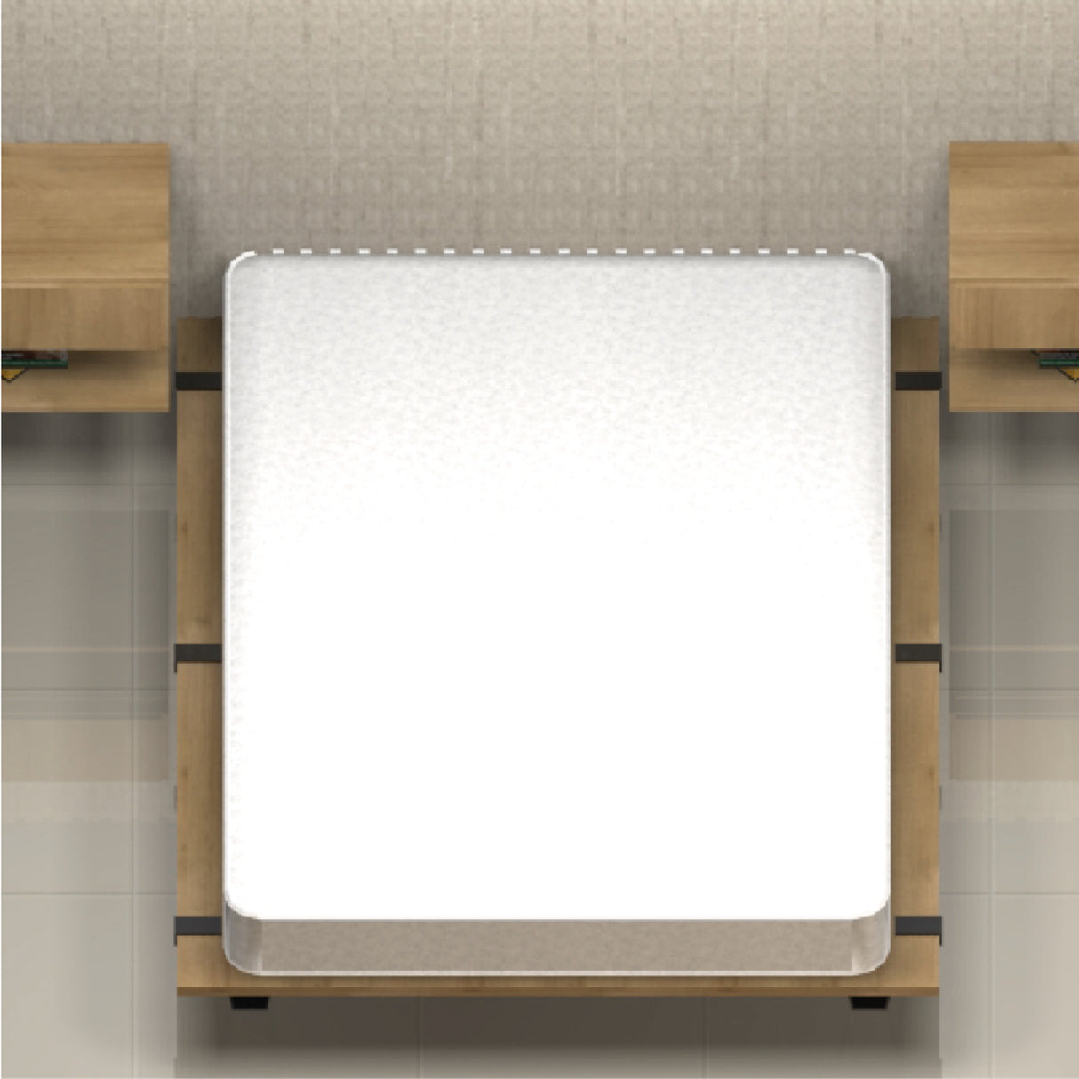 Base Cama Rebecca Madera Clara Natural 160x197cm Para Colchón Queen 160 X 190 Cm - Camas | Bylmo