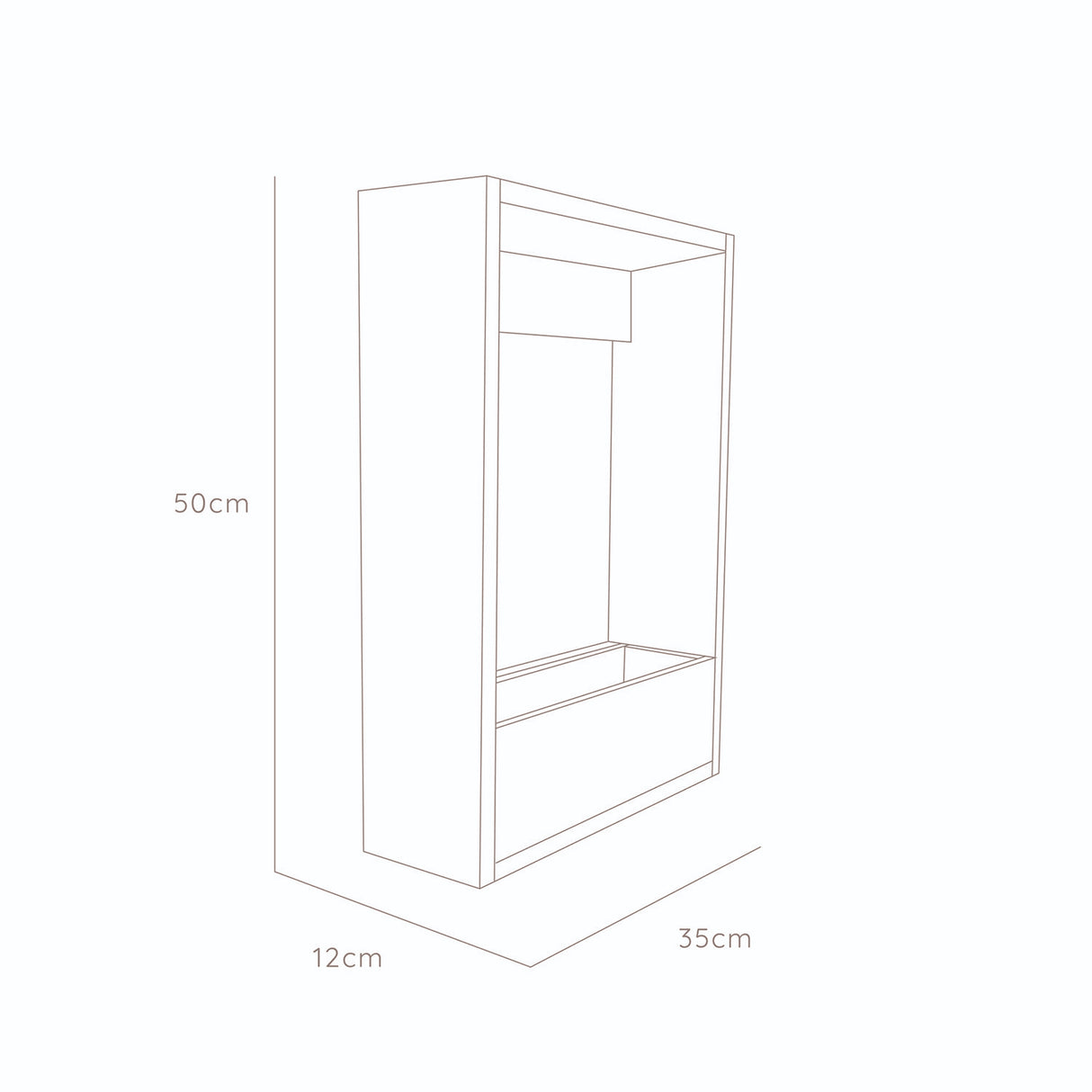 Matera Leyla Blanco 50x12cm Rectangular Tradicional de Piso - Materas y Macetas | Bylmo