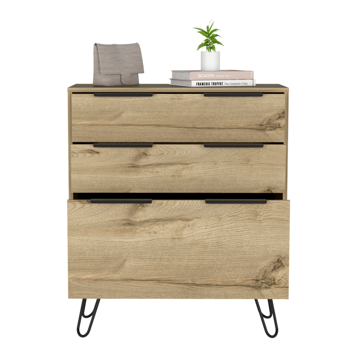 Cómoda Concepto D Duna 76.5x93cm Con Patas y Tres Cajones - Cajoneras y Comodas | Bylmo