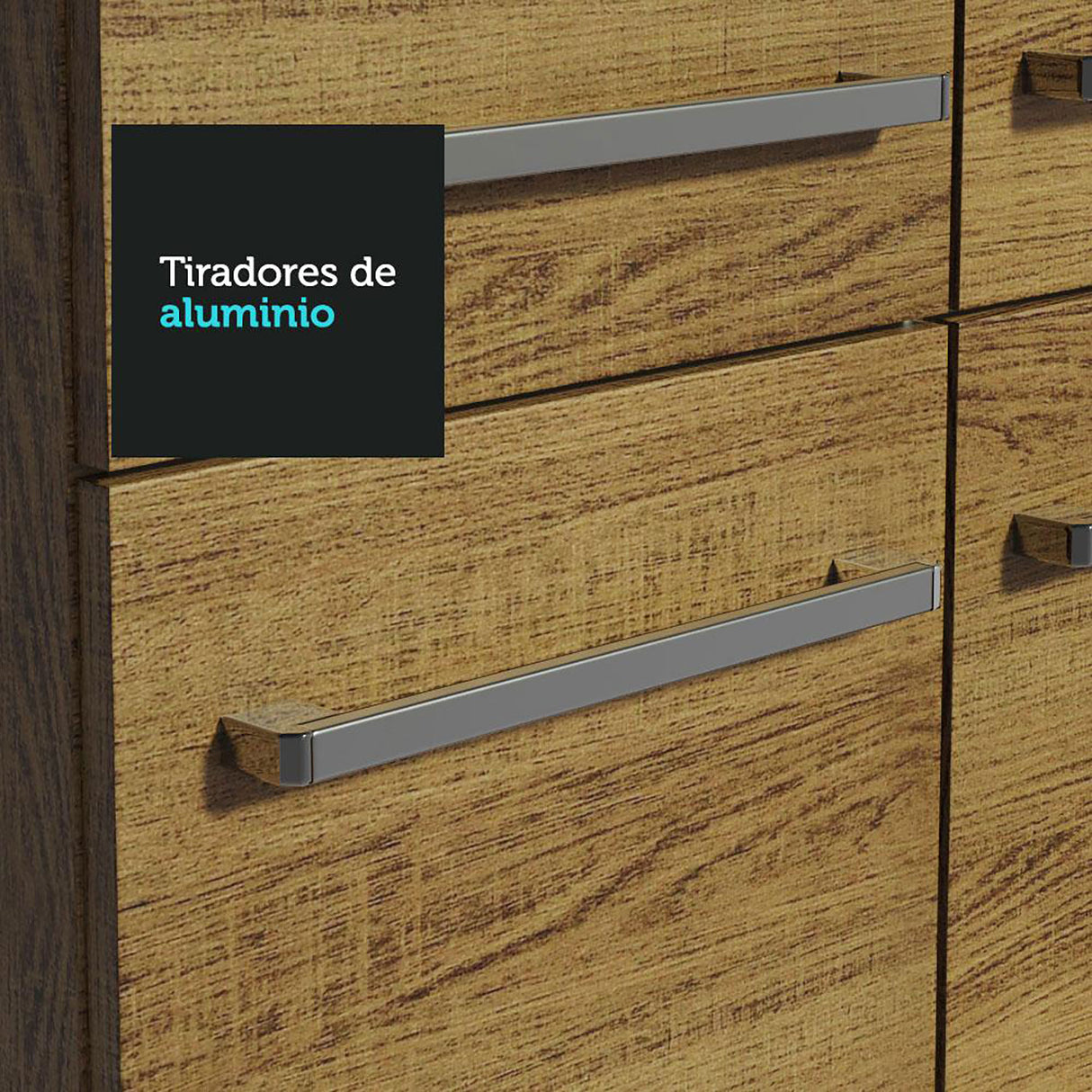 Cocina Integral Emilly Pop Marron 229x186cm con Mesón - Cocinas | Bylmo