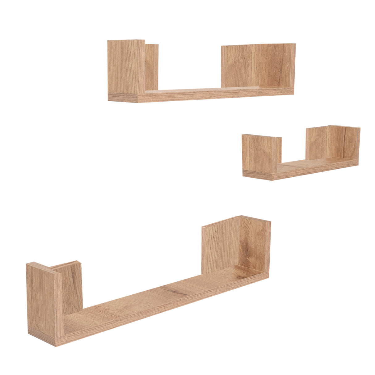 Set de 3 Repisas Eva Cafe Claro Irregular Flotantes de Diferentes Medidas - Repisas y Percheros | Bylmo