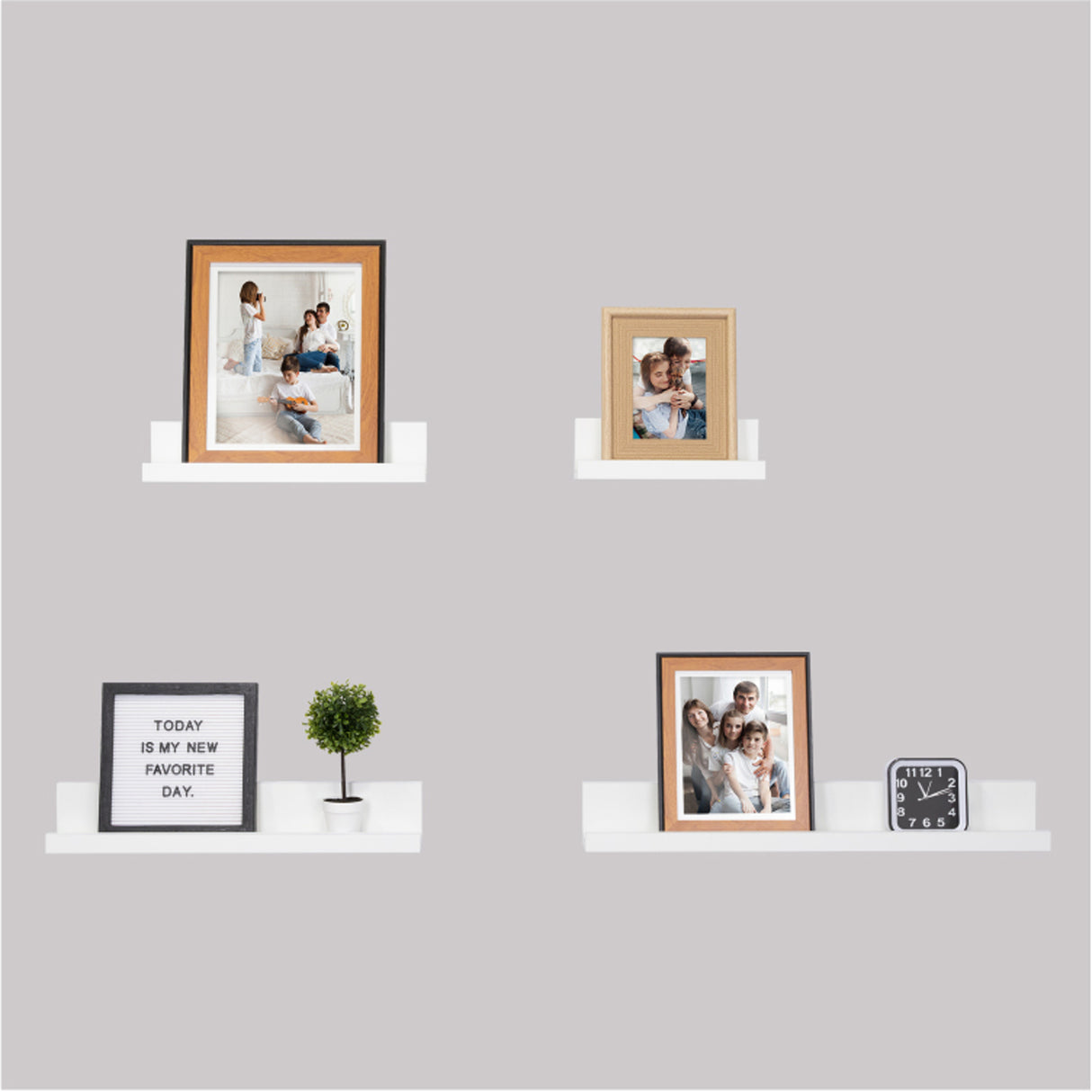 Set de 4 Repisas Julia Blanco Irregular Flotantes de Diferentes Medidas - Repisas y Percheros | Bylmo