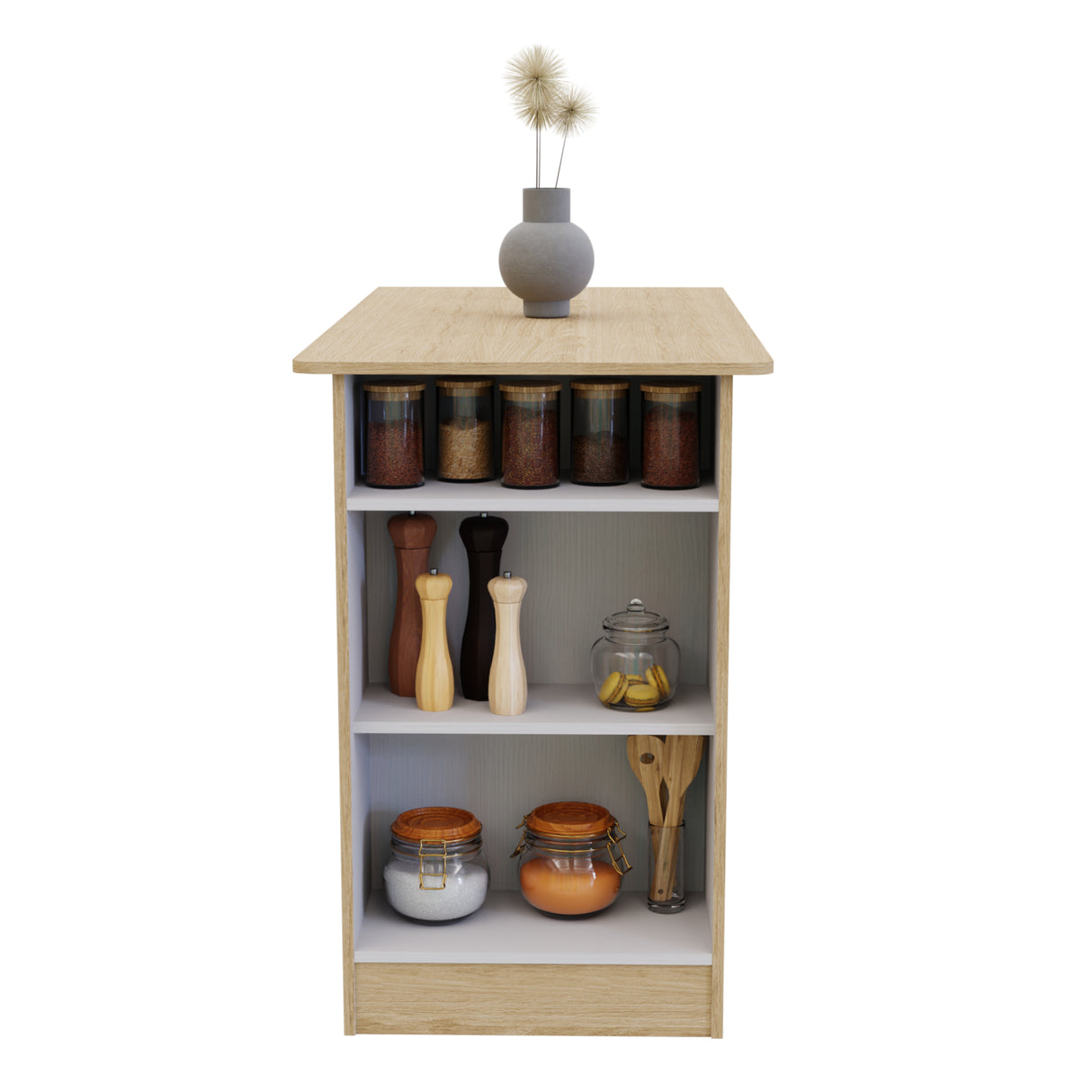 Barra de Cocina Rosy Duna 120x90cm con Tres Compartimientos - Barras y Muebles Auxiliares | Bylmo