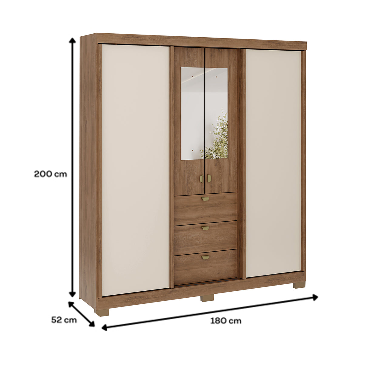 Closet Munari Freijo 180x200cm Con Tres Cajones Y Cuatro Entrepaños - Closets | Bylmo