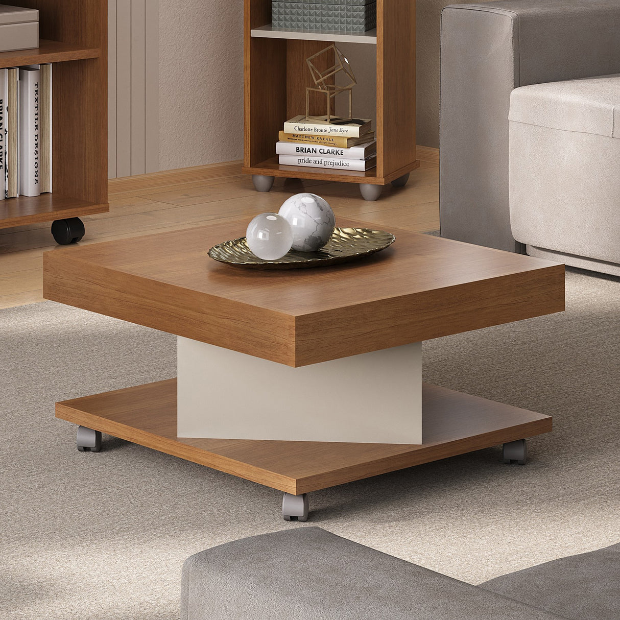 Mesa de Centro Saara Cerezo 63x63cm Cuadrado - Mesas de Centro | Bylmo