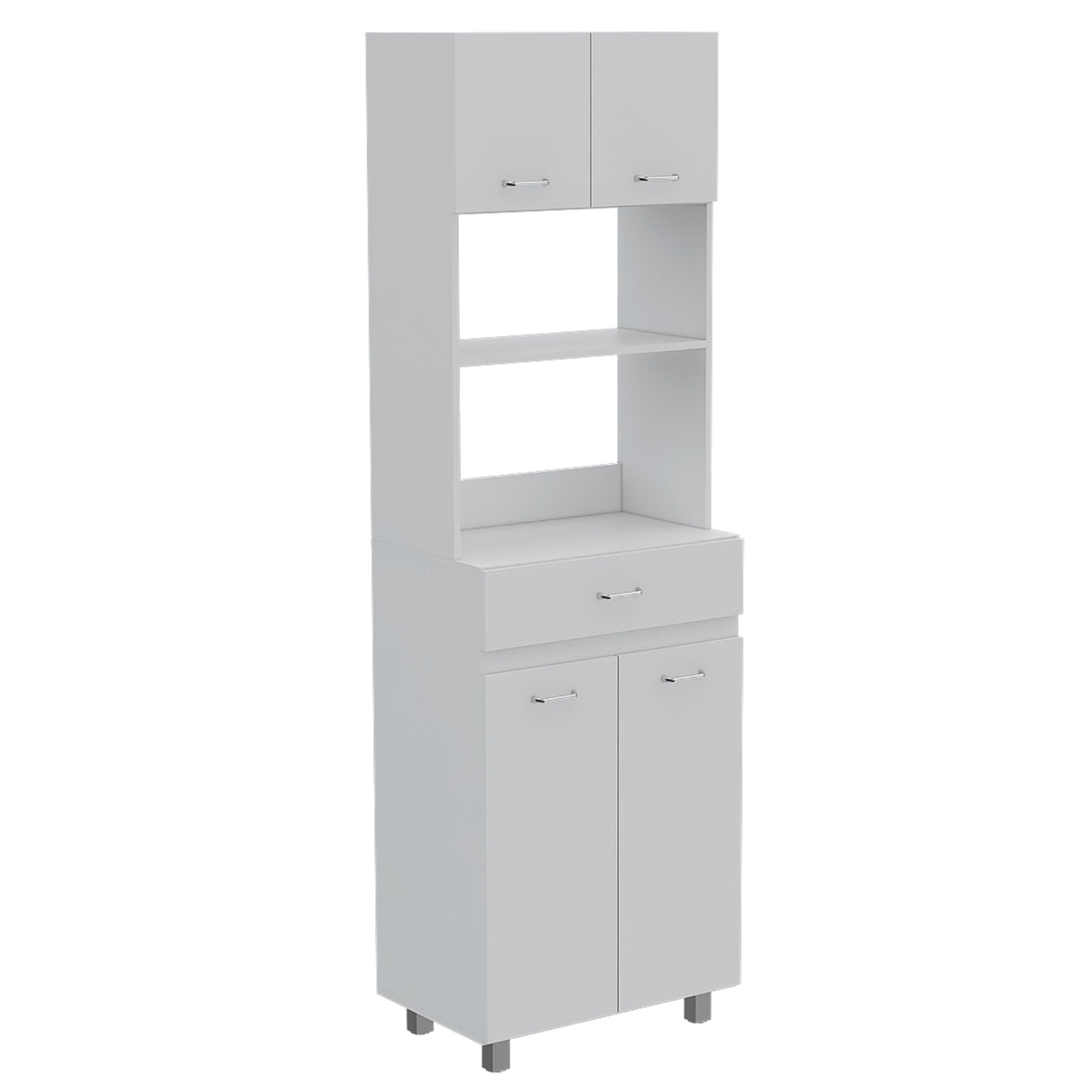 Módulo Microondas Caribe Blanco 62.1x200cm con Patas - Alacenas y Muebles Microondas | Bylmo