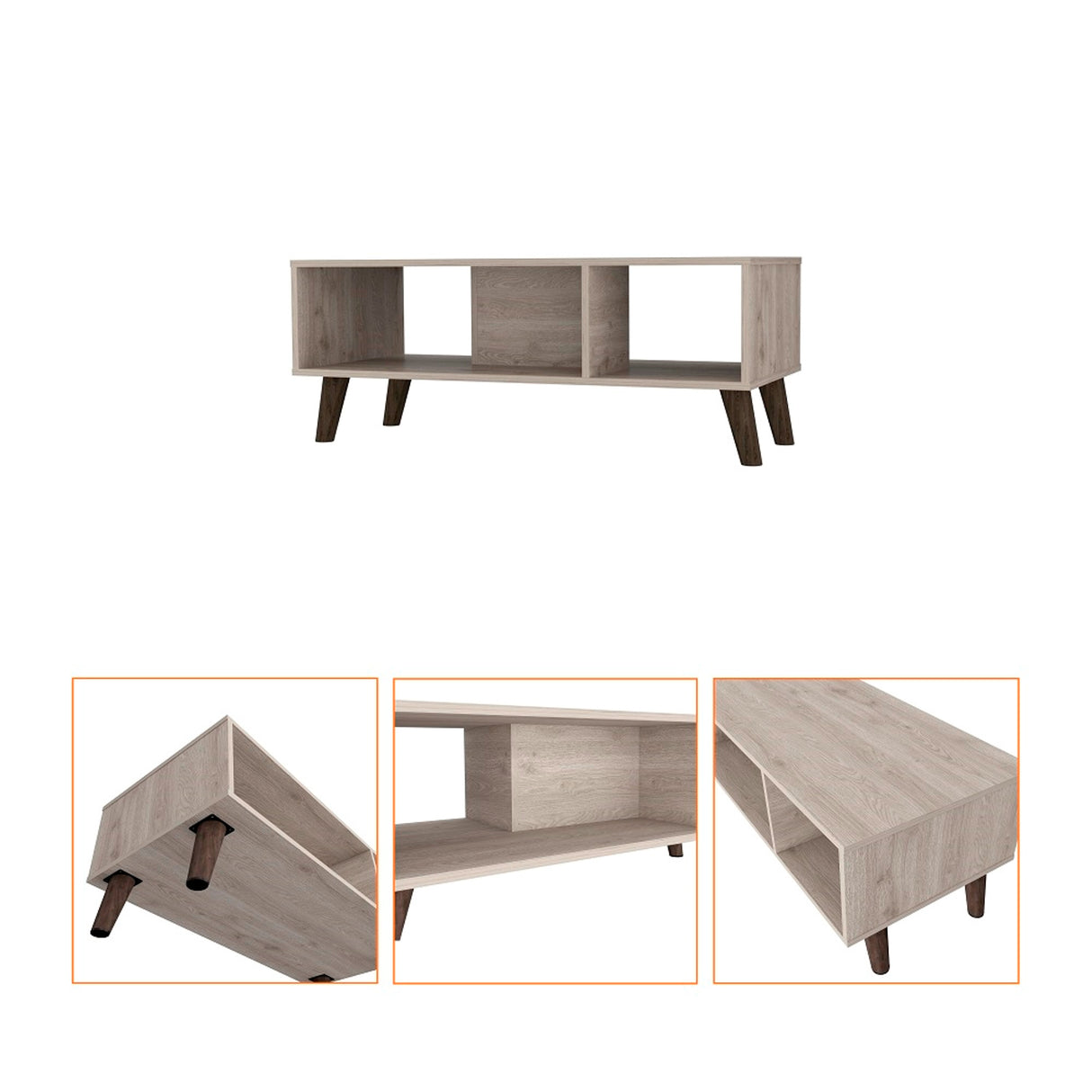 Mesa de Centro Cincinatti Z Ceniza 101x40cm Rectangular - Mesas de Centro | Bylmo