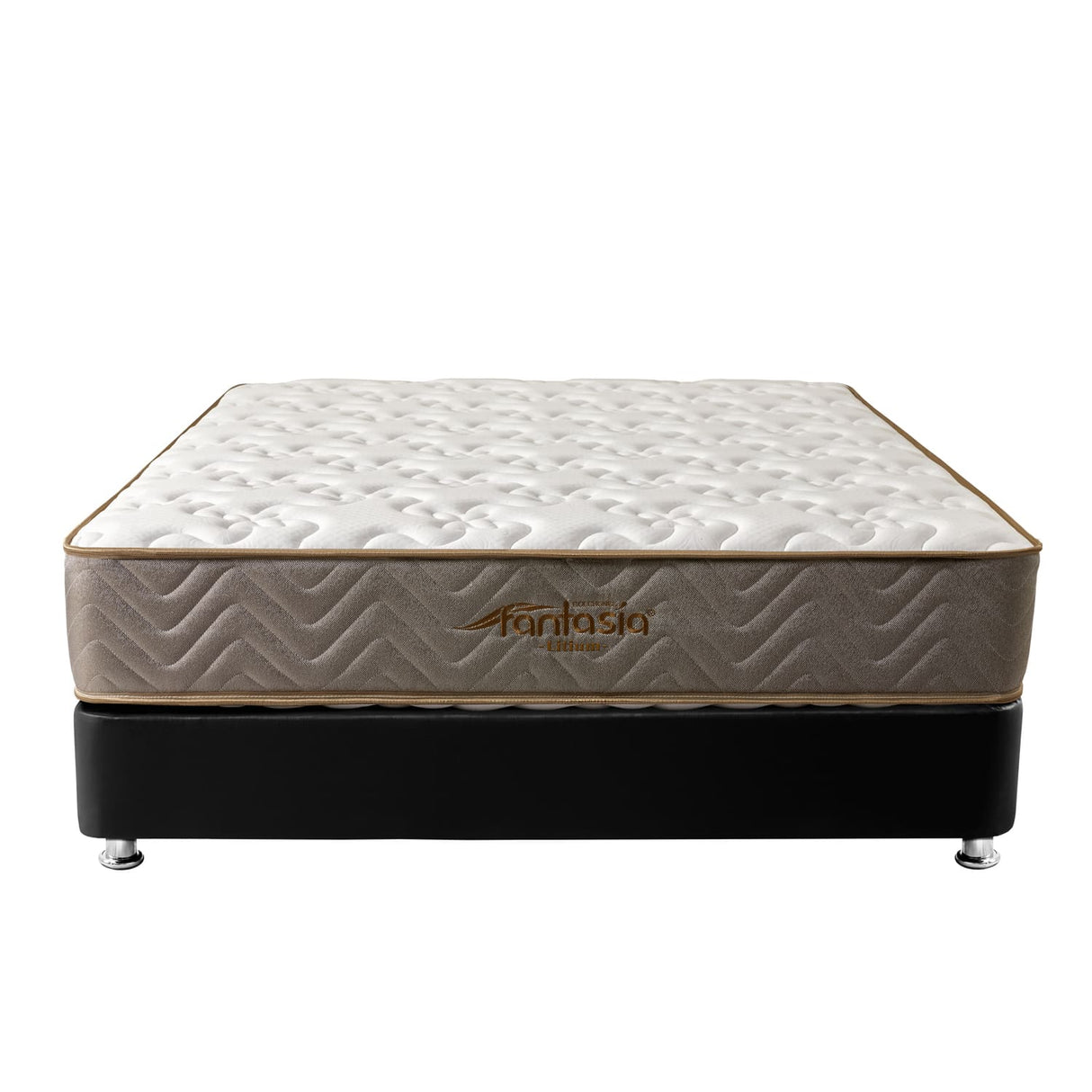 Combo Base Cama y Colchón Litium Sencillo 100x190cm Negro Medio Firme Ortopédico - Colchones | Bylmo