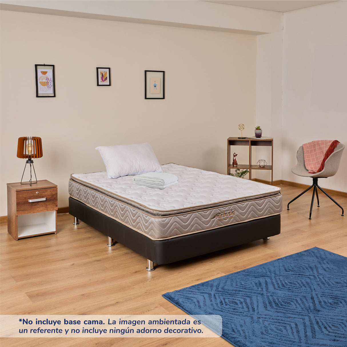 Combo Colchón Litium Pillow Semidoble 120x190cm Medio Firme Ortopédico - Colchones | Bylmo