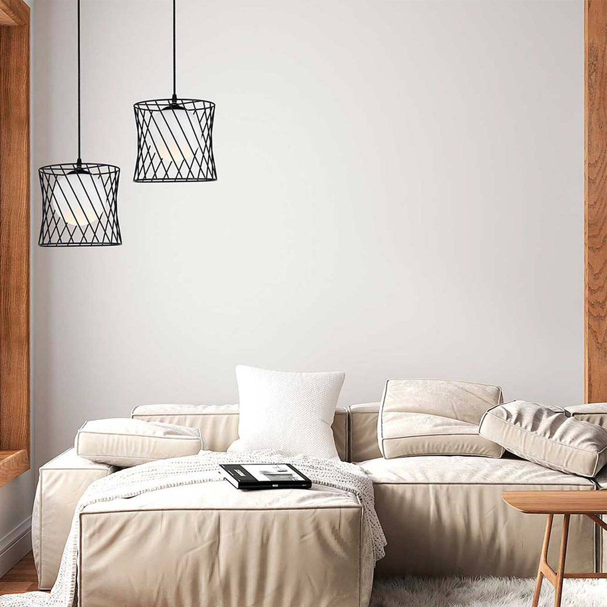 Lámpara Colgante Regina Negro 23x120cm de Techo con Bombilla - Iluminacion | Bylmo