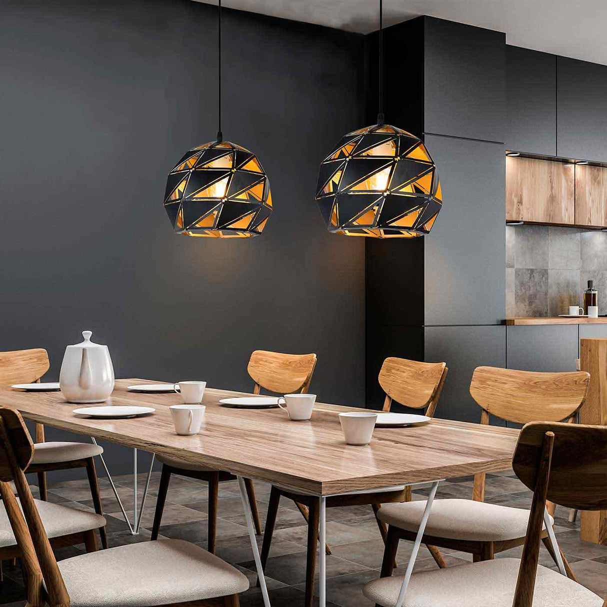 Lámpara Colgante Troya Negro 25x120cm de Techo con Bombilla - Iluminacion | Bylmo