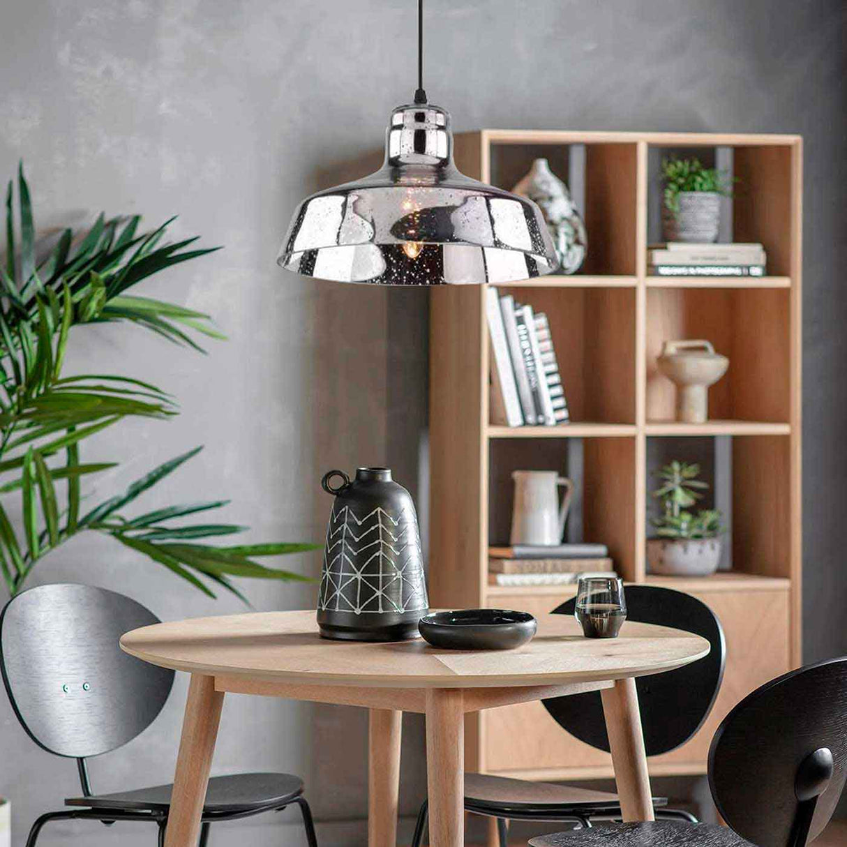 Lámpara Colgante Rio Plateado 24x15cm de Techo con Bombilla - Iluminacion | Bylmo