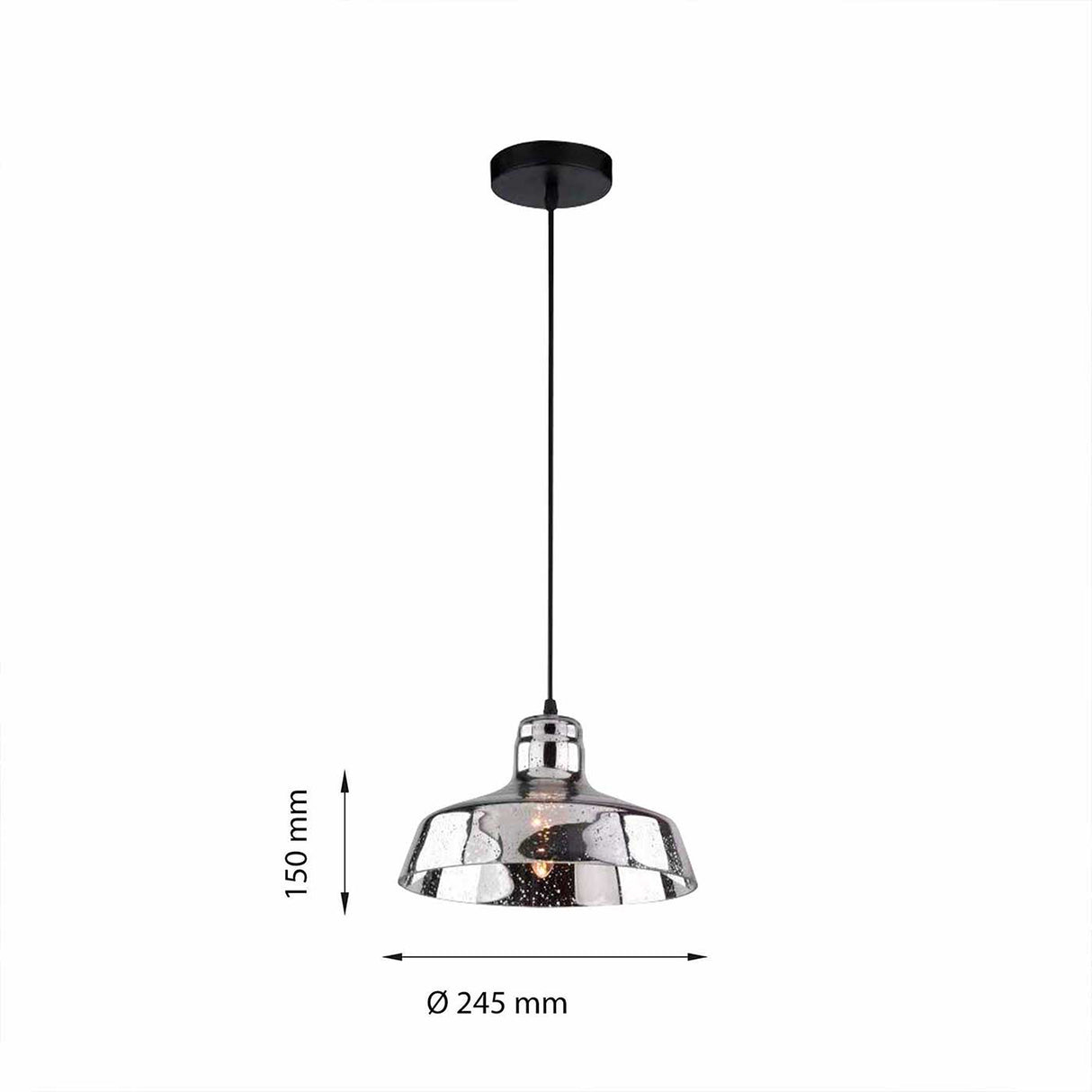 Lámpara Colgante Rio Plateado 24x15cm de Techo con Bombilla - Iluminacion | Bylmo
