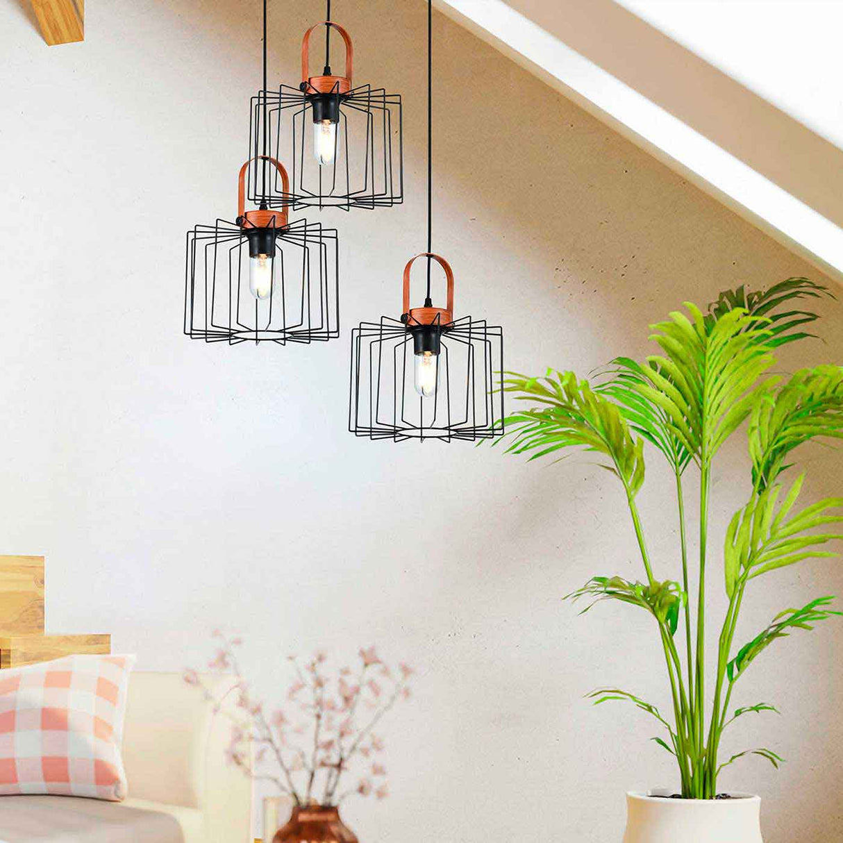 Lámpara Colgante Aymar Negro 25x17cm de Techo con Bombilla - Iluminacion | Bylmo