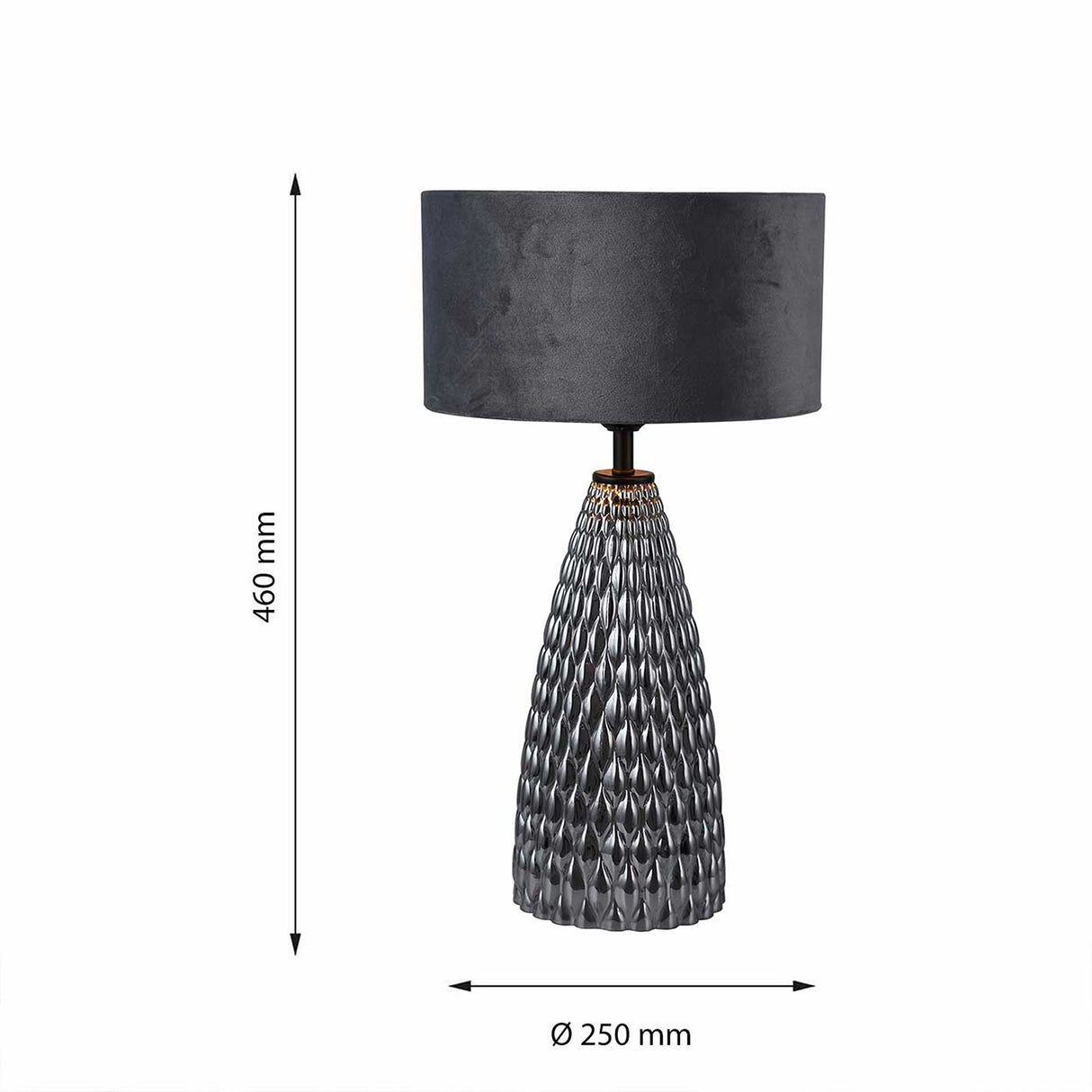 Lámpara de Mesa Santana Negro 25x46cm con Bombilla - Iluminacion | Bylmo