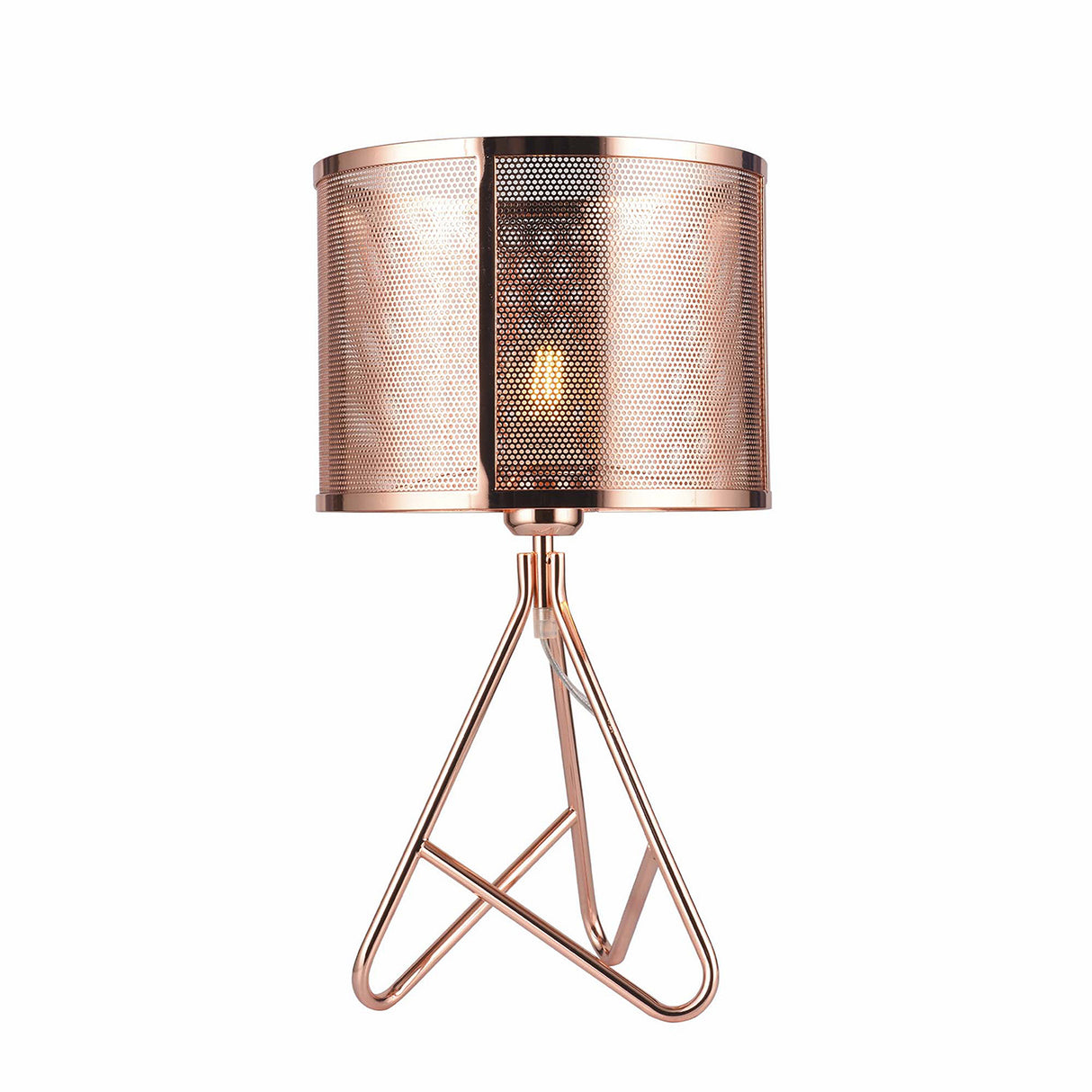 Lámpara De Mesa Yuna Oro Rosa 25x45cm Con Bombilla LED - Iluminacion | Bylmo