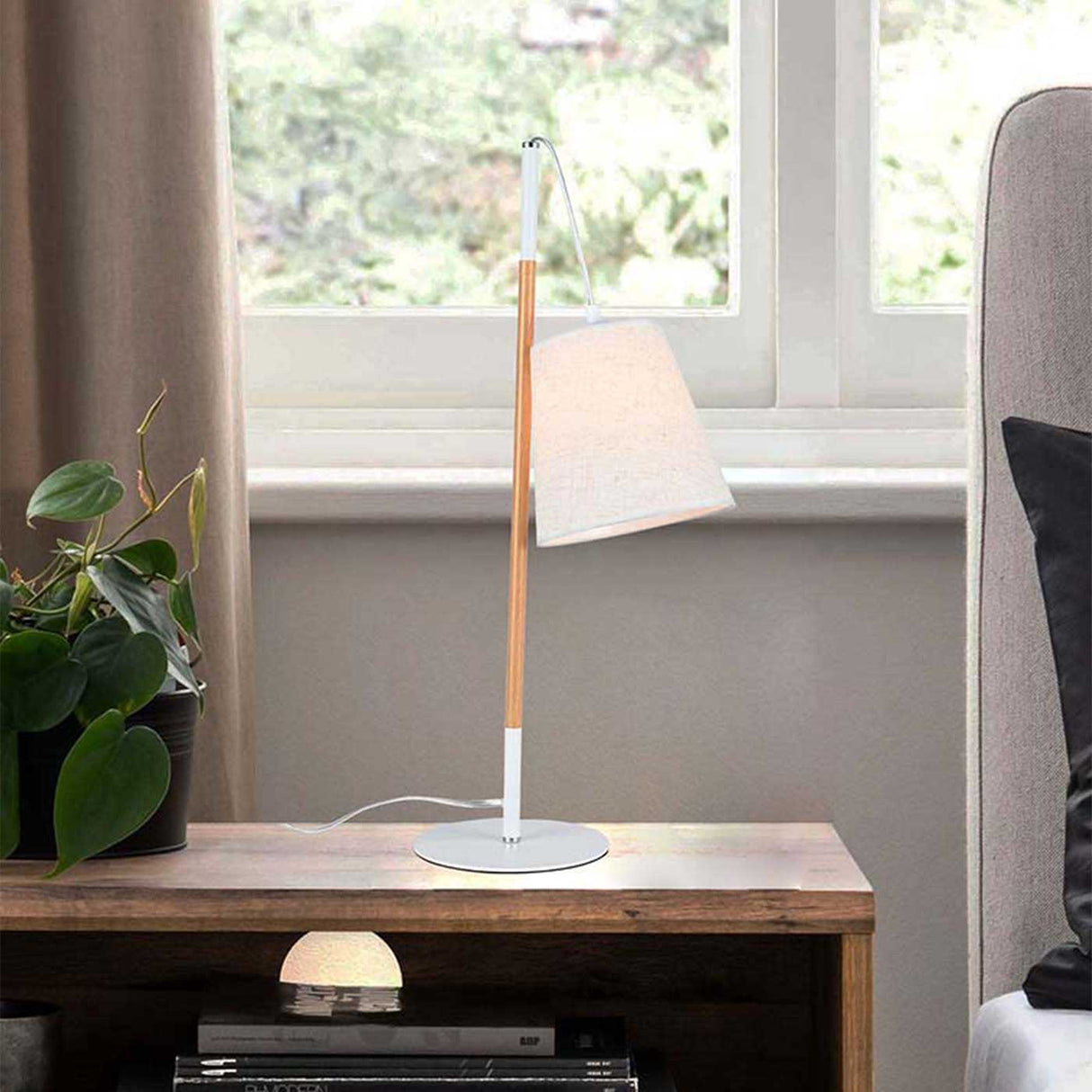 Lámpara de Mesa Lavi Blanco 18x65cm con Bombilla - Iluminacion | Bylmo