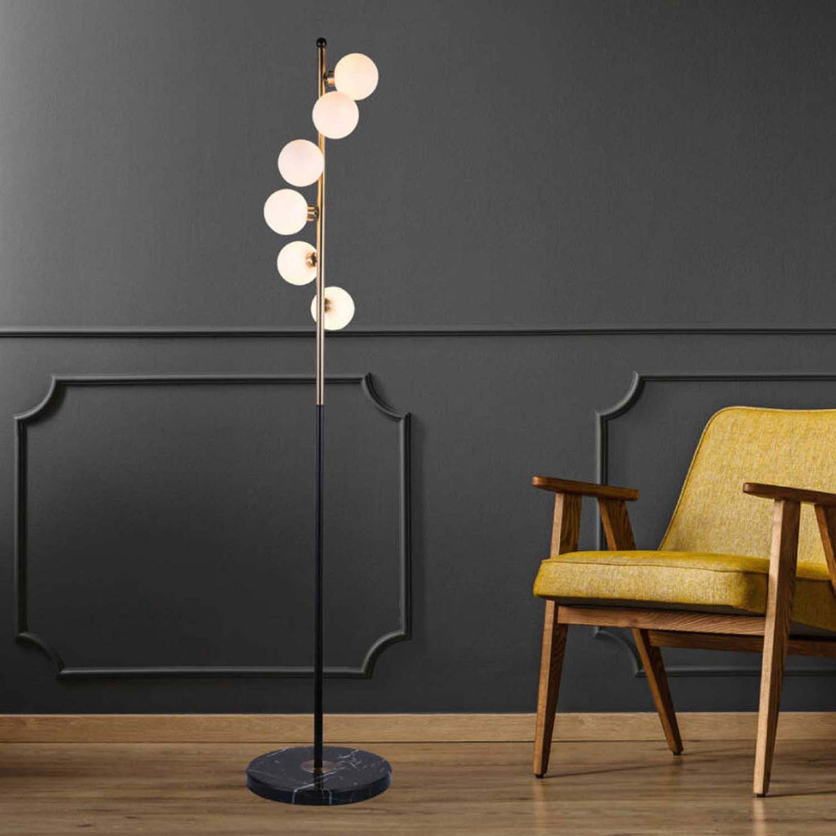 Lámpara de Piso Marge Dorado 35x155cm sin Bombilla - Iluminacion | Bylmo