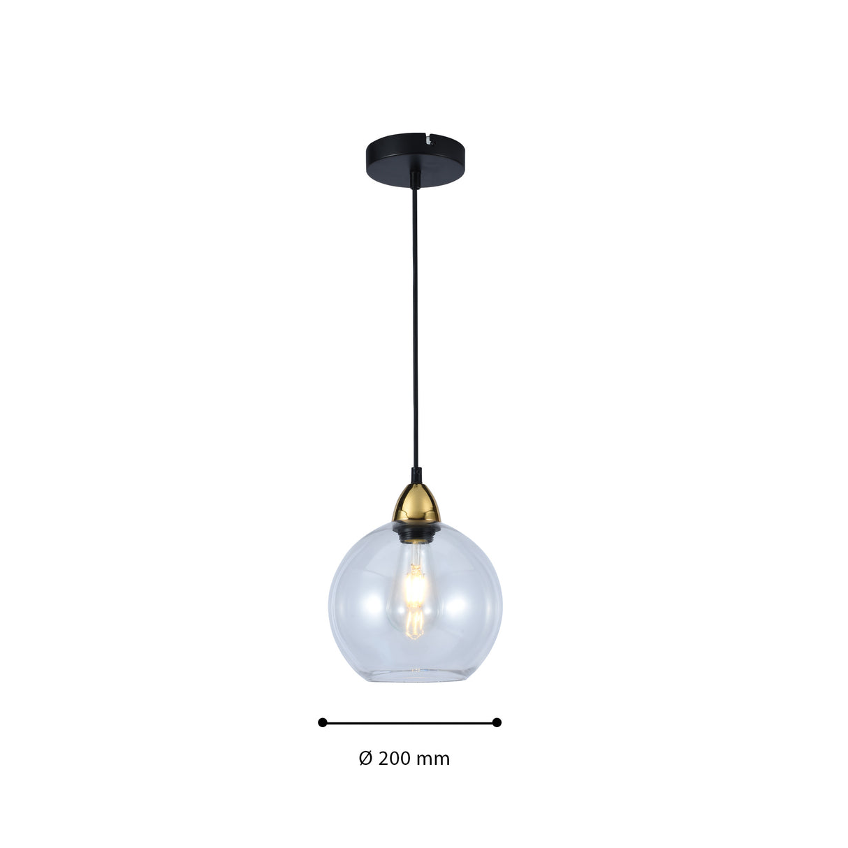 Lámpara Colgante Jacoba Transparente 20x120cm de Techo con Bombilla - Iluminacion | Bylmo
