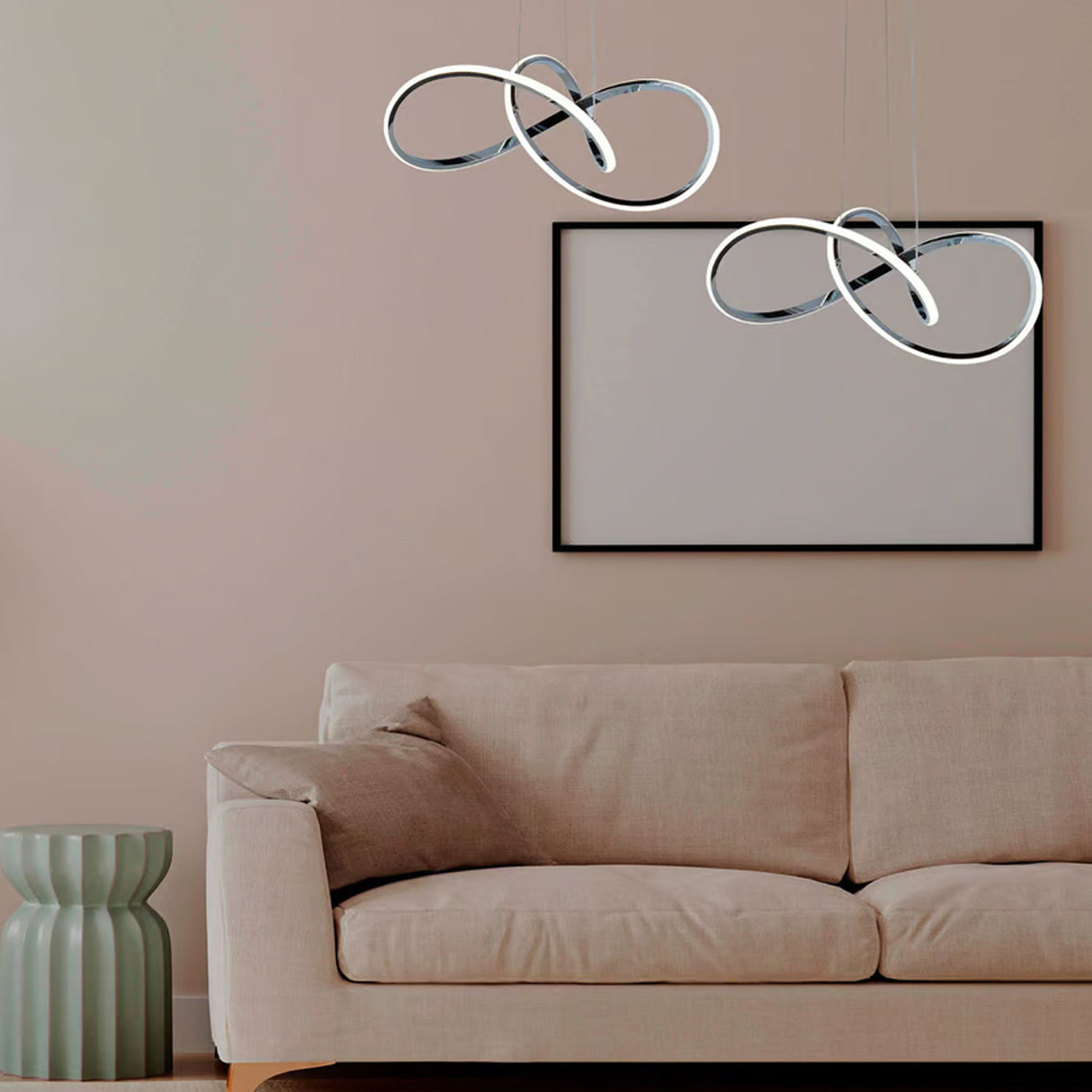 Lámpara Colgante Selene Cromado 40x118cm de Techo sin Bombilla - Iluminacion | Bylmo