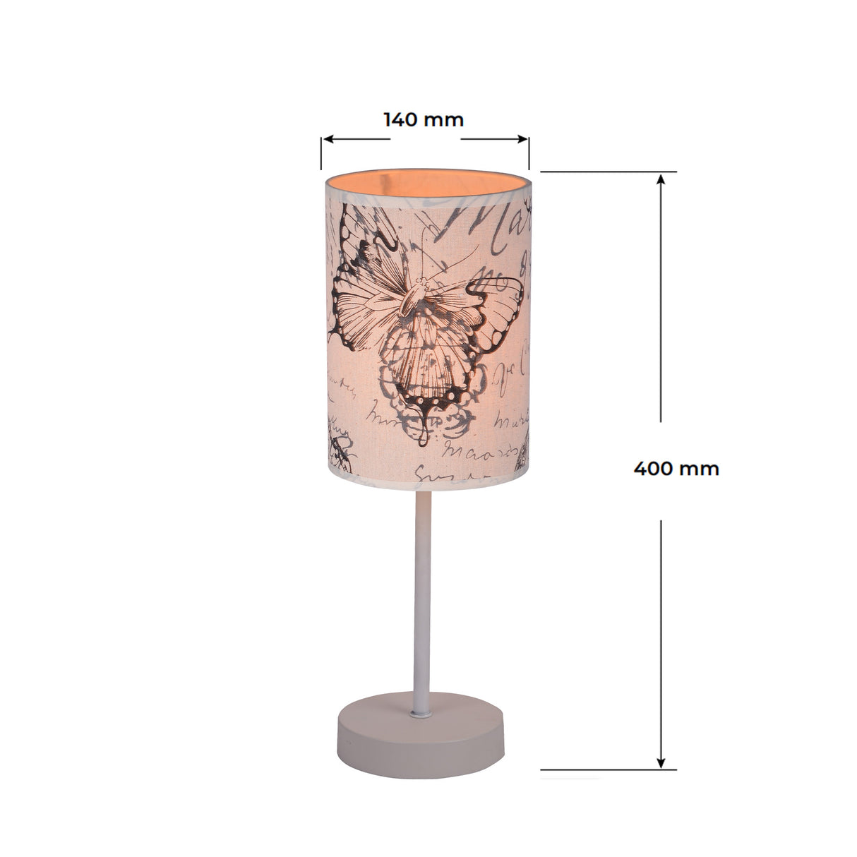 Lámpara de Mesa Mariposa Multicolor 14x40cm con Bombilla - Iluminacion | Bylmo