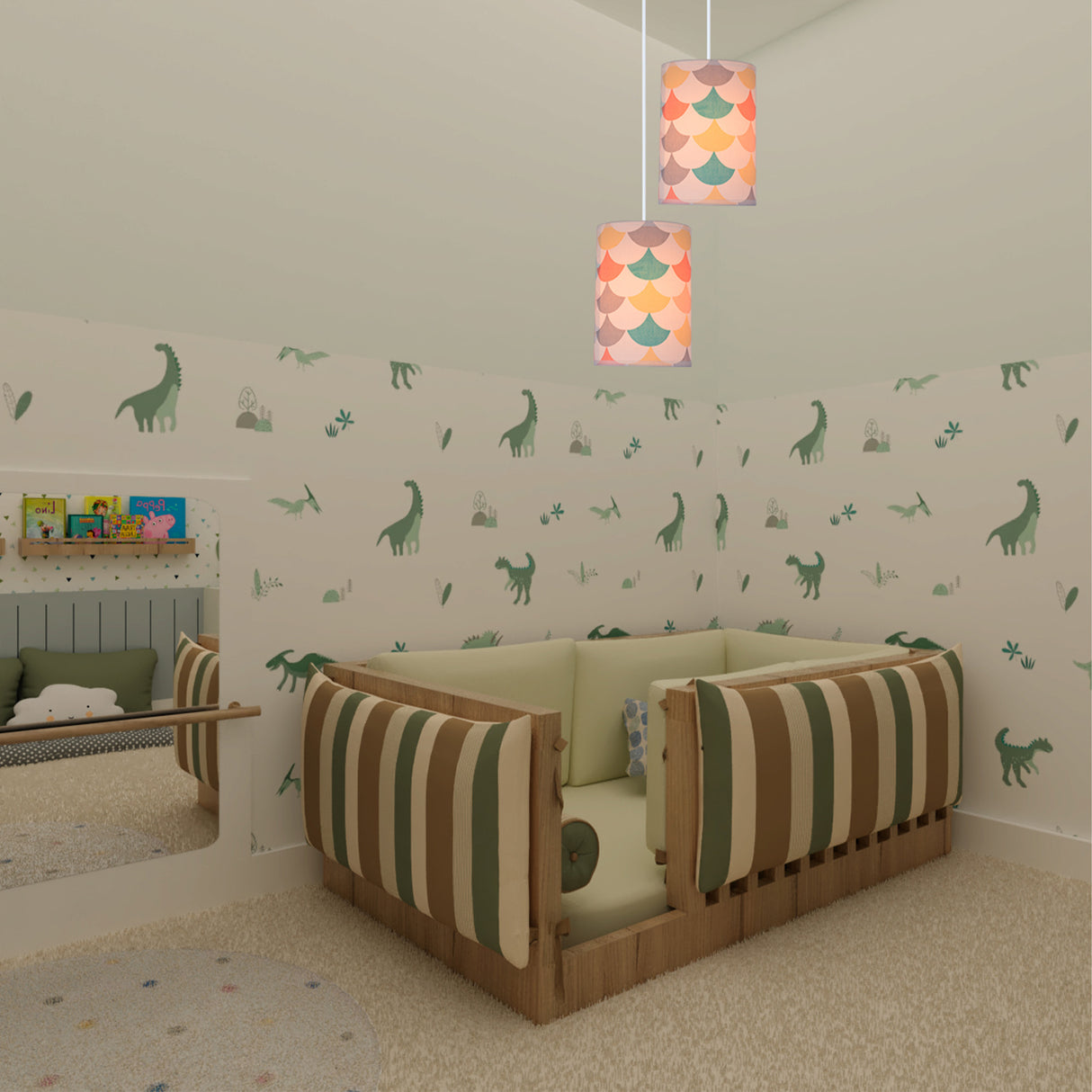 Lámpara Colgante Sirenita Multicolor 14x120cm de Techo con Bombilla - Iluminacion | Bylmo