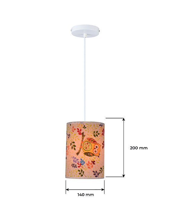 Lámpara Colgante Buho Multicolor 14x120cm de Techo con Bombilla - Iluminacion | Bylmo