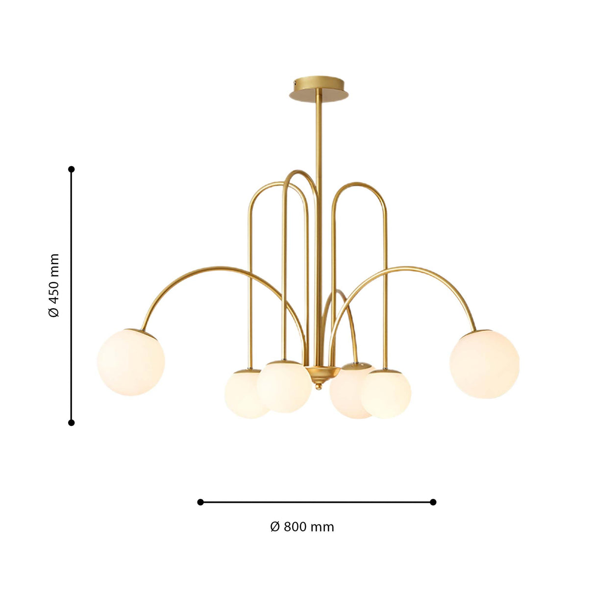 Lámpara Colgante Gery Dorado 80x145cm de Techo sin Bombilla - Iluminacion | Bylmo