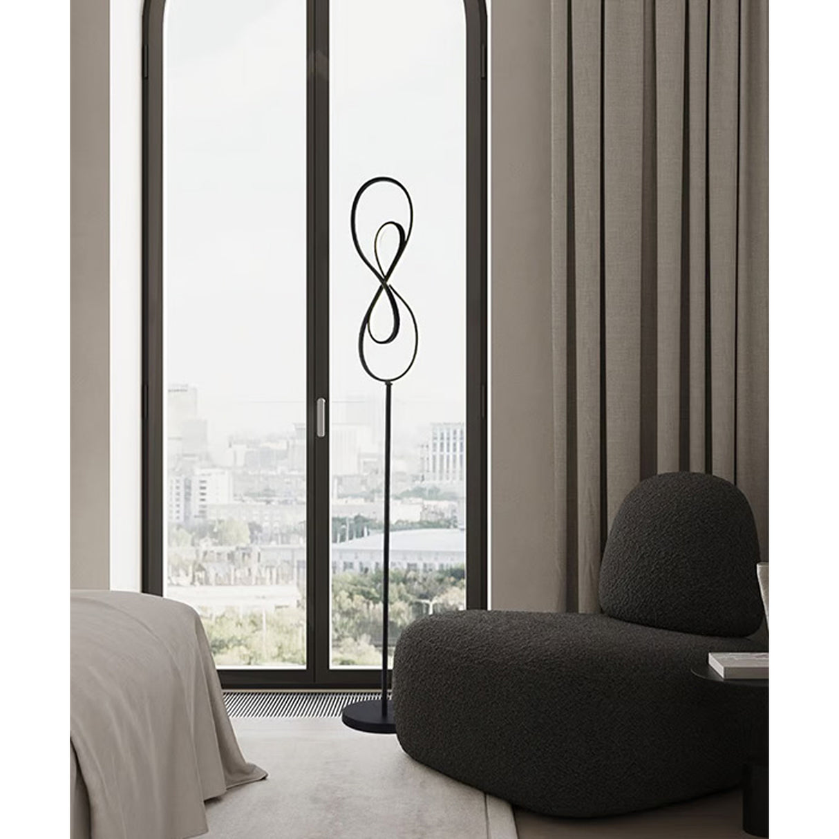 Lámpara de Piso Eterniti Negro 25x160cm sin Bombilla - Iluminacion | Bylmo