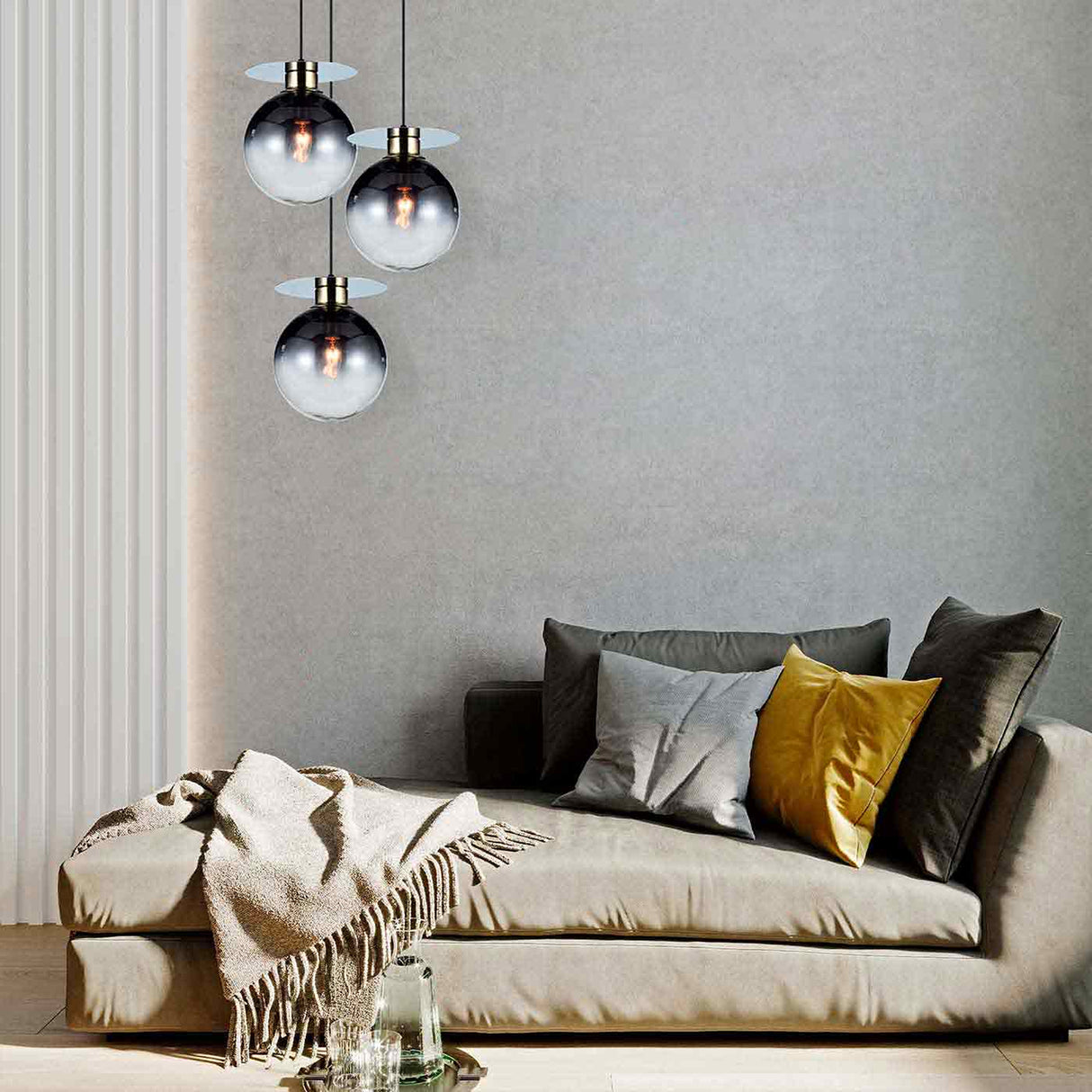 Lámpara Colgante Ada Negro 20x124cm de Techo con Bombilla - Iluminacion | Bylmo