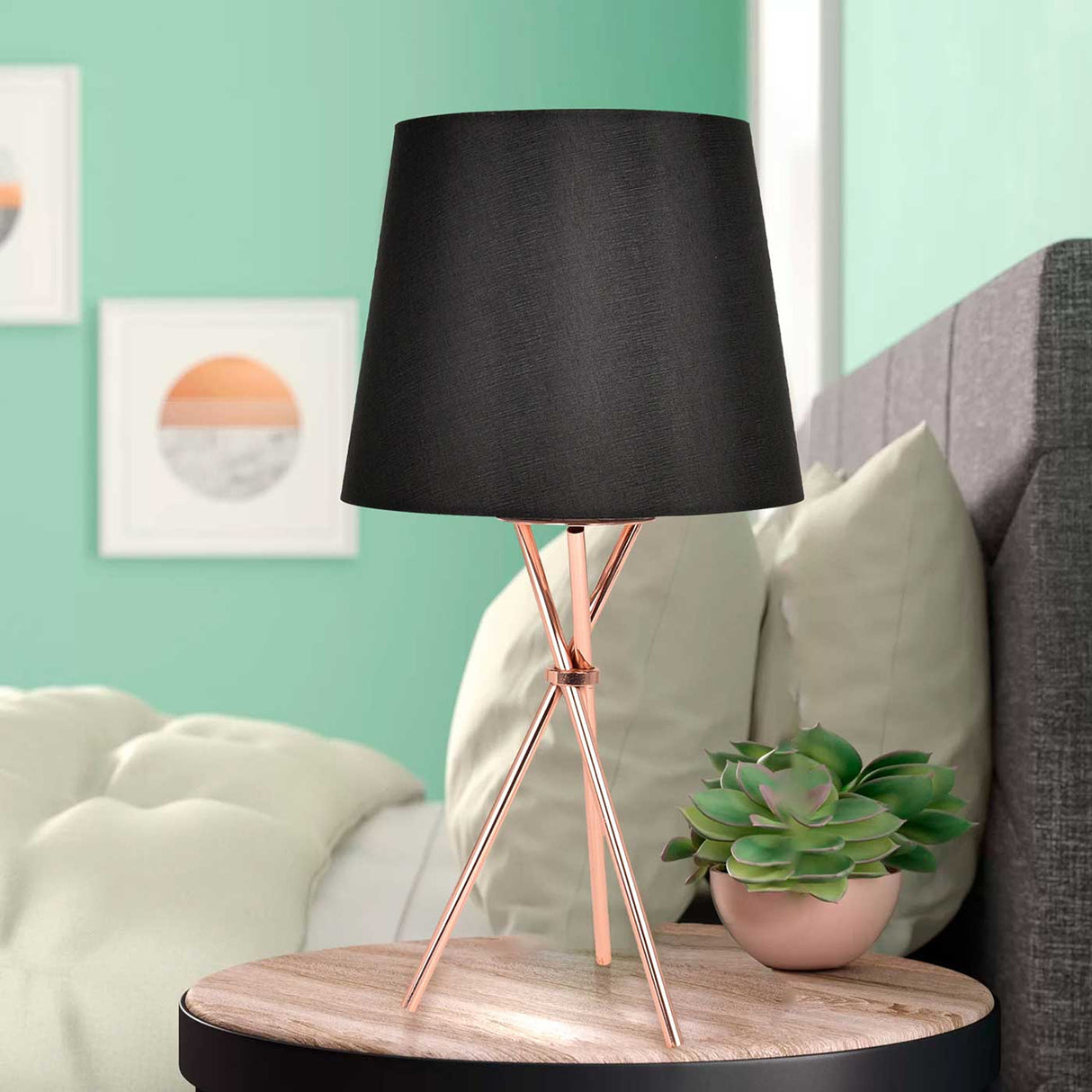 Lámpara de Mesa Yuga Negro 18x65cm con Bombilla - Iluminacion | Bylmo