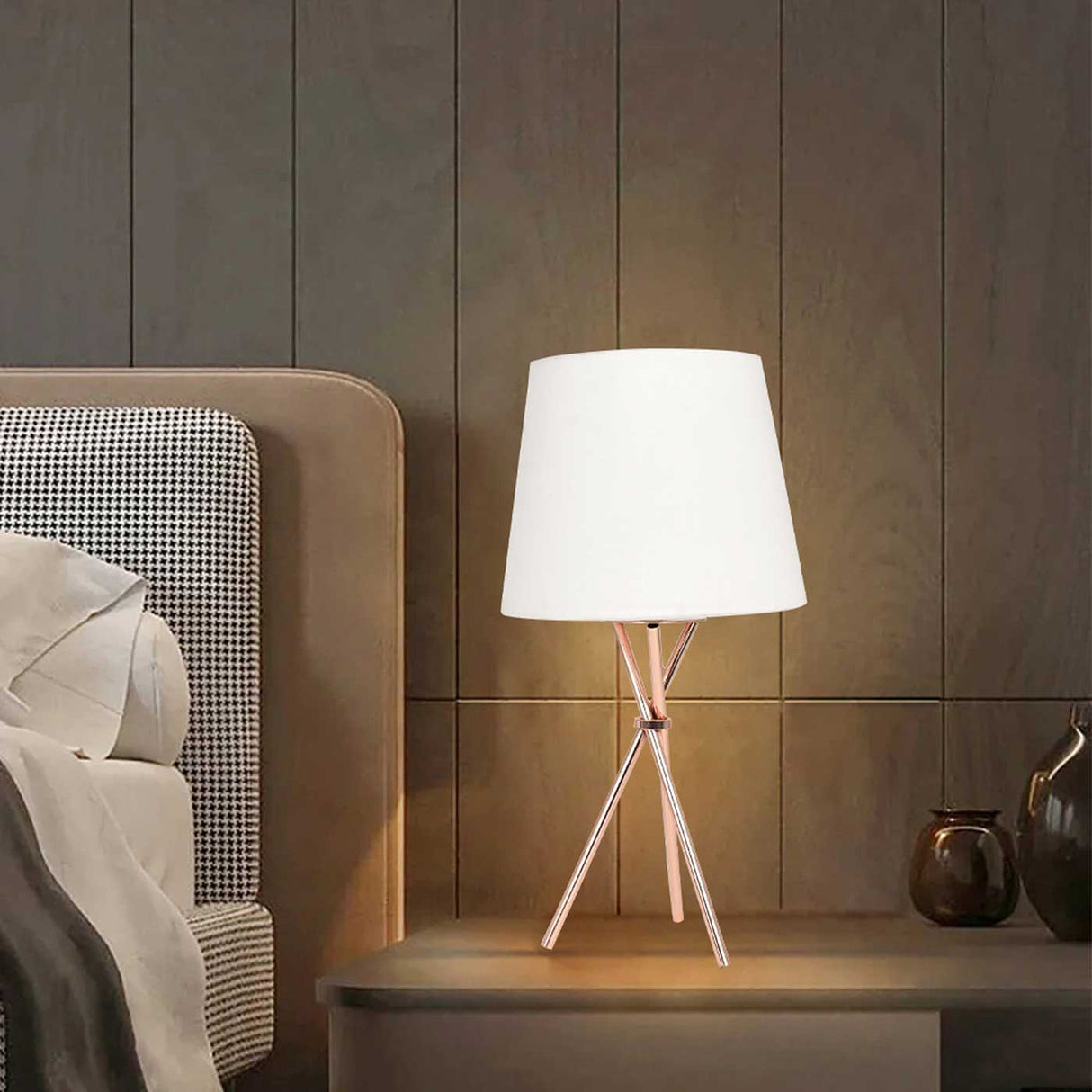 Lámpara de Mesa Yuga Blanco 18x65cm con Bombilla - Iluminacion | Bylmo